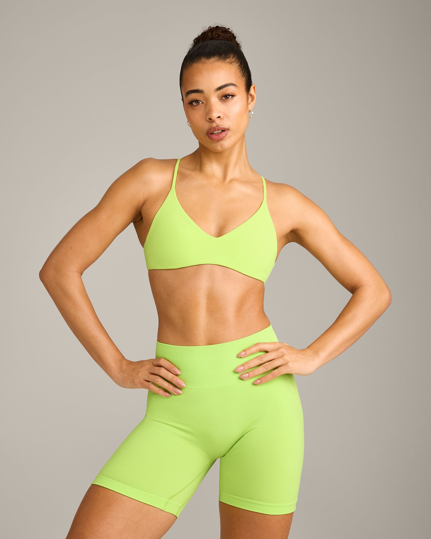 EasyLift Ultra Minimal Bralette with Grey Logo | Citrus Green