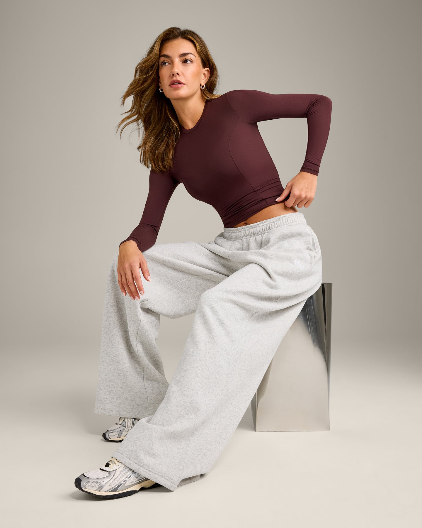 Alternative view of Mellow Motion Crew Neck Long Sleeve Top | Light Velvet Mocha