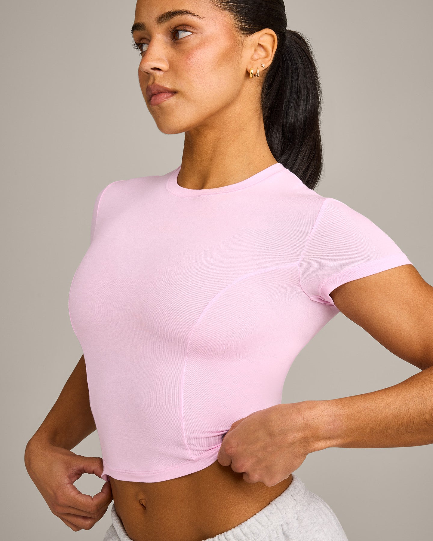Mellow Motion Crew Neck Mid Top | Chalk Pink - Image 5