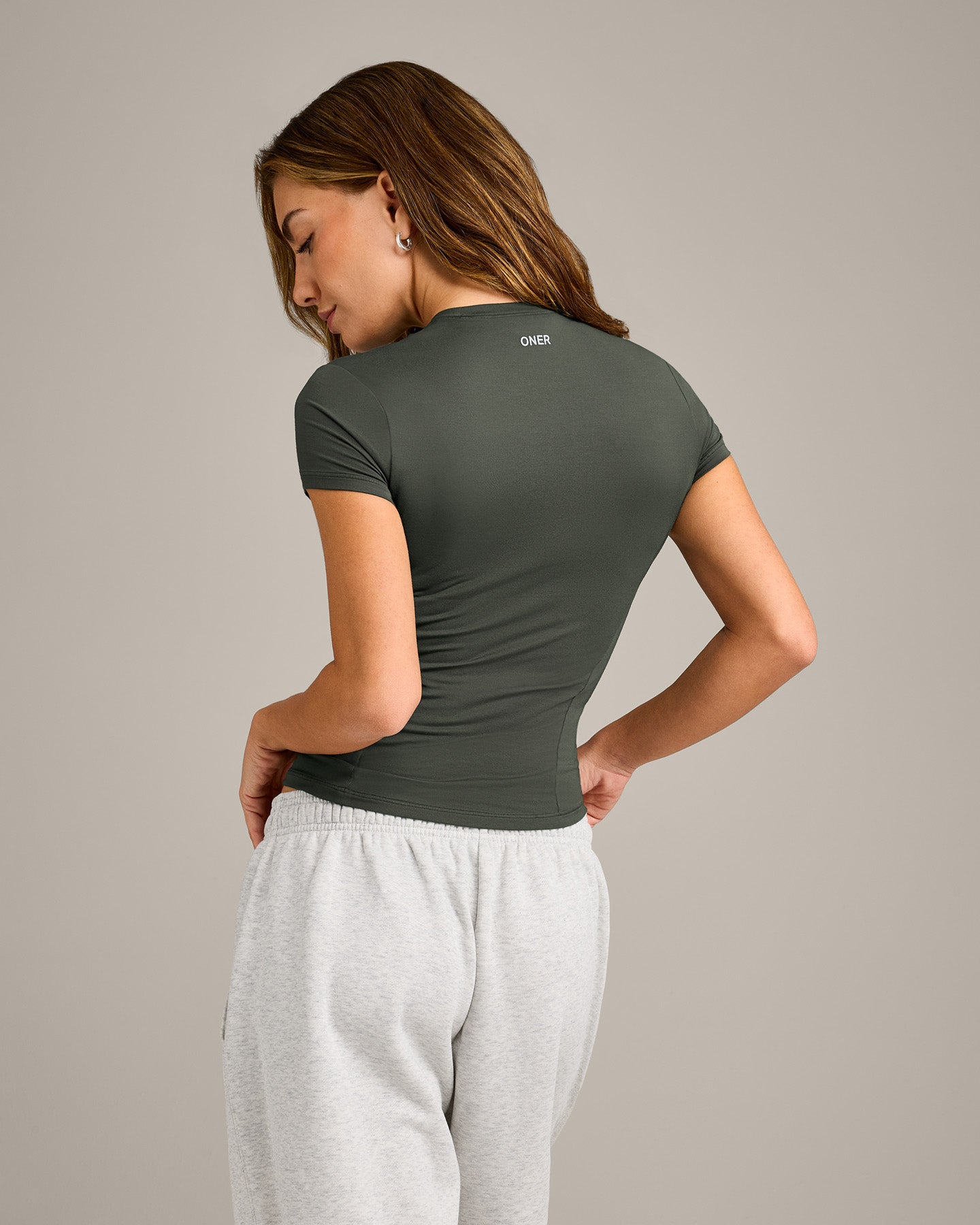 Mellow Motion Crew Neck Top | Dark Khaki - Image 6