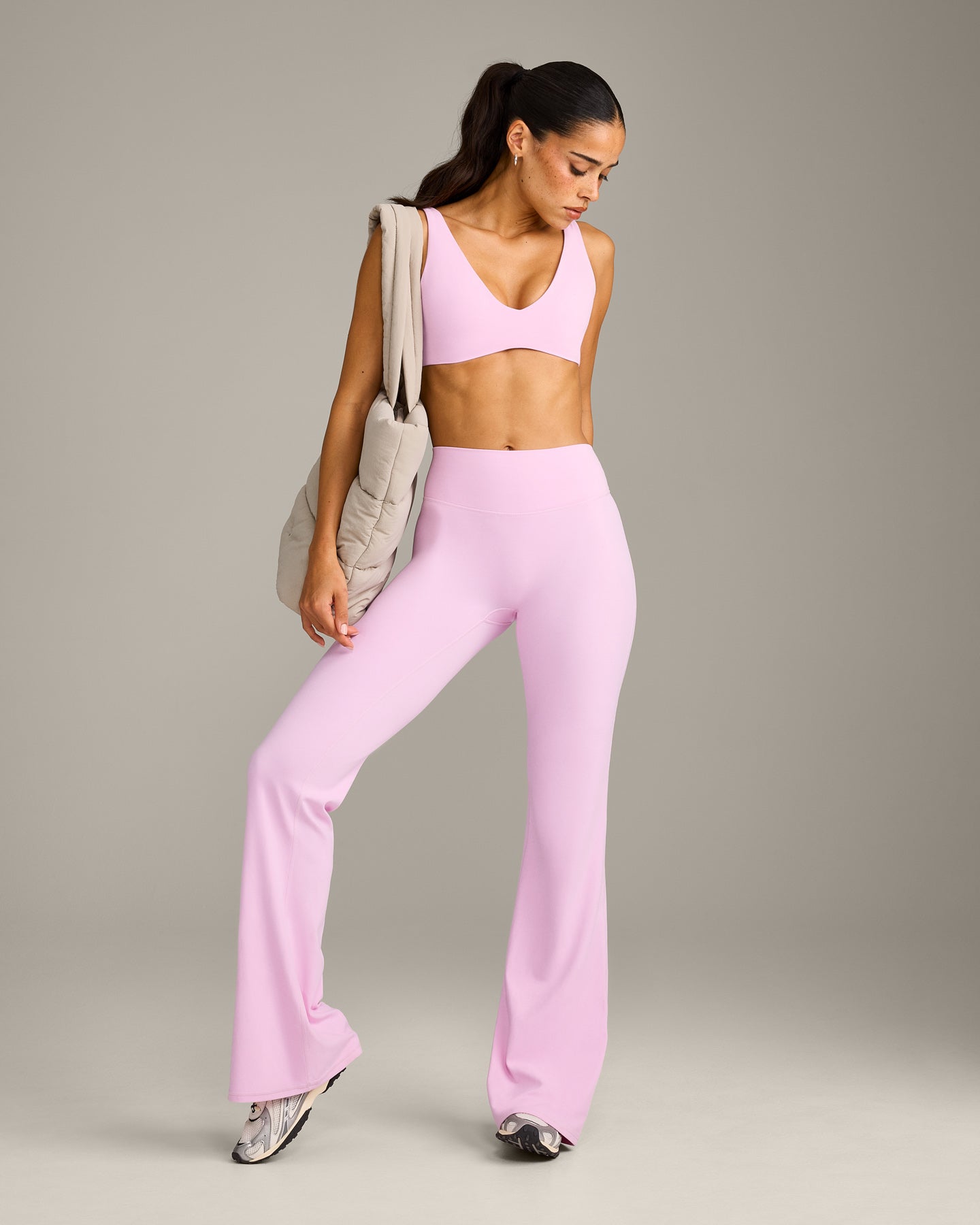 SoftMotion Flared Bottoms with Grey Logo | Chalk Pink - Image 3