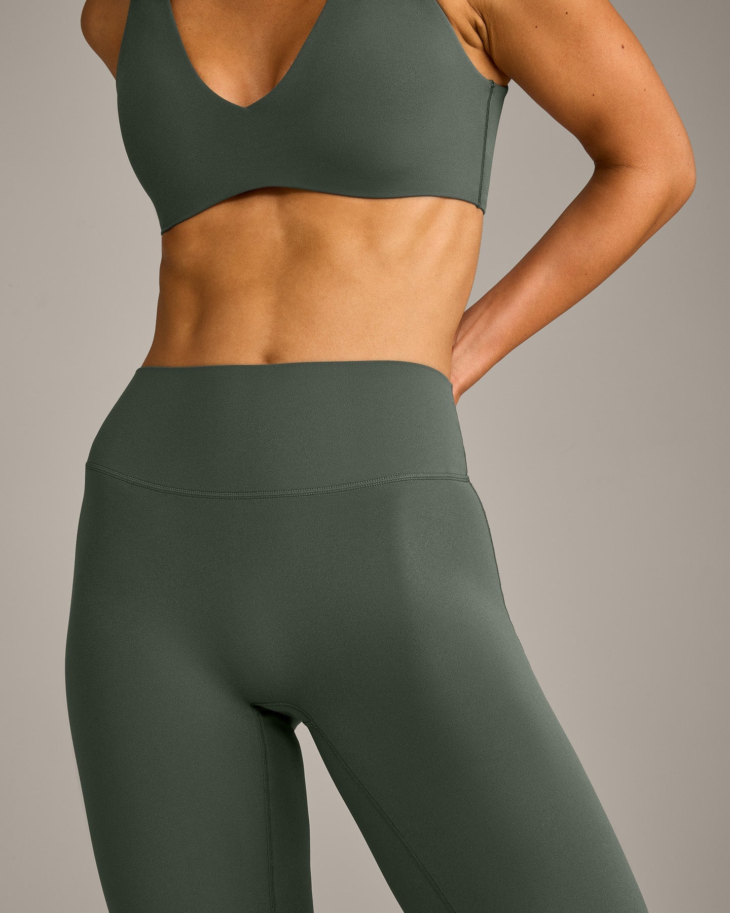 SoftMotion Flared Bottoms with Grey Logo | Dark Khaki - Image 6