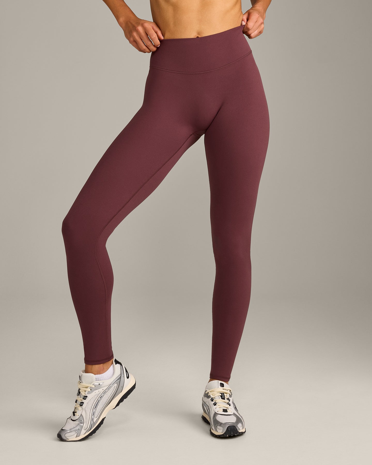SoftMotion High Waisted Leggings with Grey Logo | Velvet Mocha - Image 3