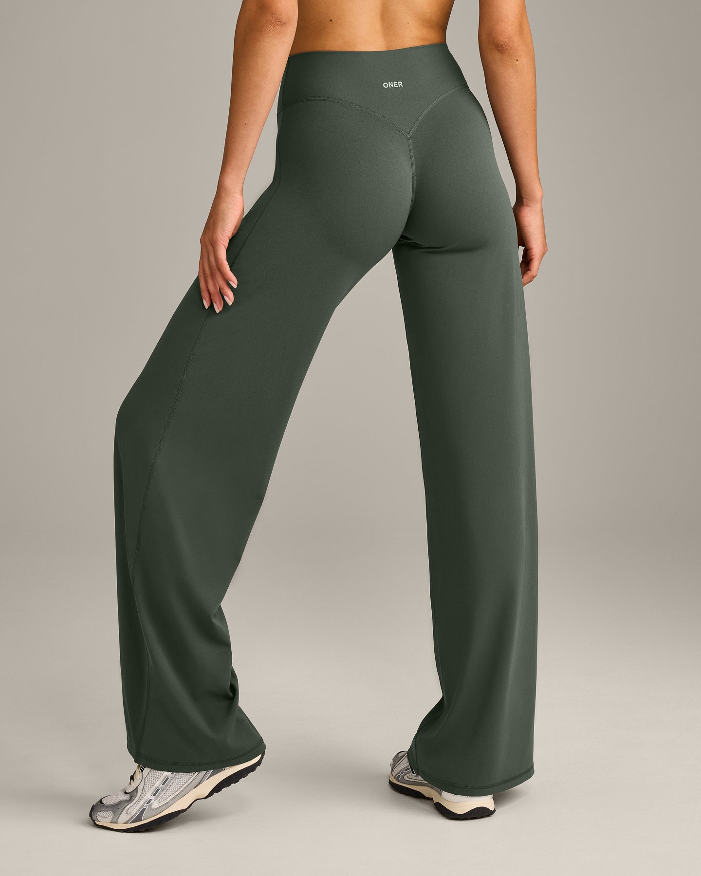 SoftMotion Straight Leg Bottoms with Grey Logo | Dark Khaki