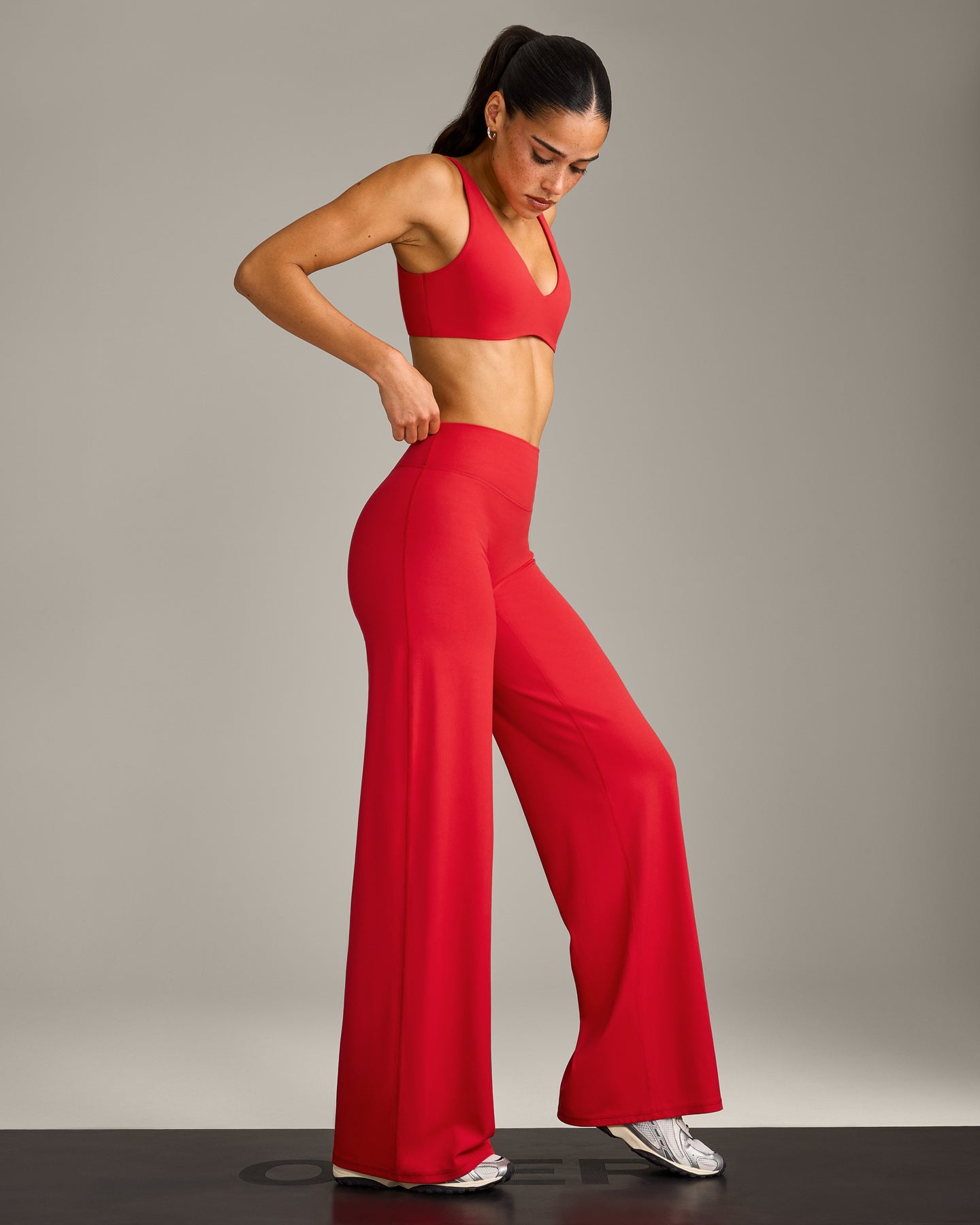 SoftMotion Straight Leg Bottoms with Grey Logo | Fiery Red - Image 6