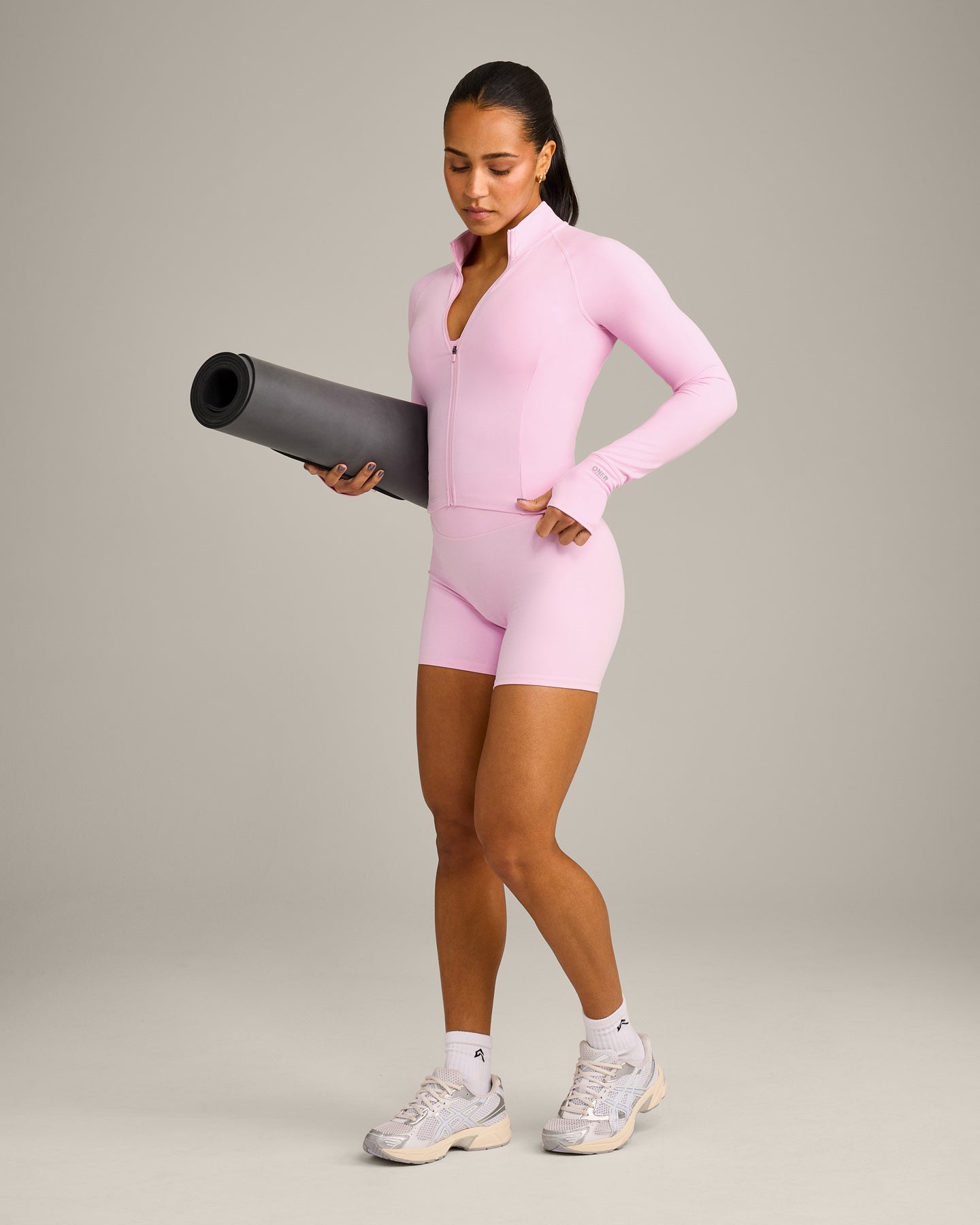 SoftMotion Mid Jacket with Grey Logo | Chalk Pink - Image 3