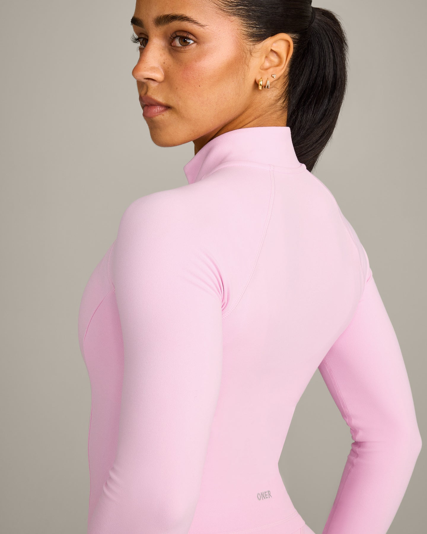 SoftMotion Mid Jacket with Grey Logo | Chalk Pink - Image 4