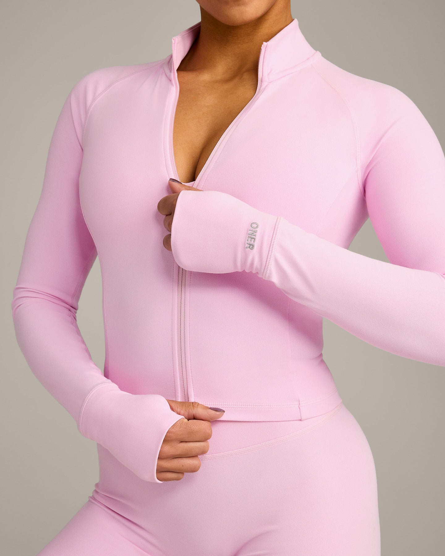 SoftMotion Mid Jacket with Grey Logo | Chalk Pink - Image 6