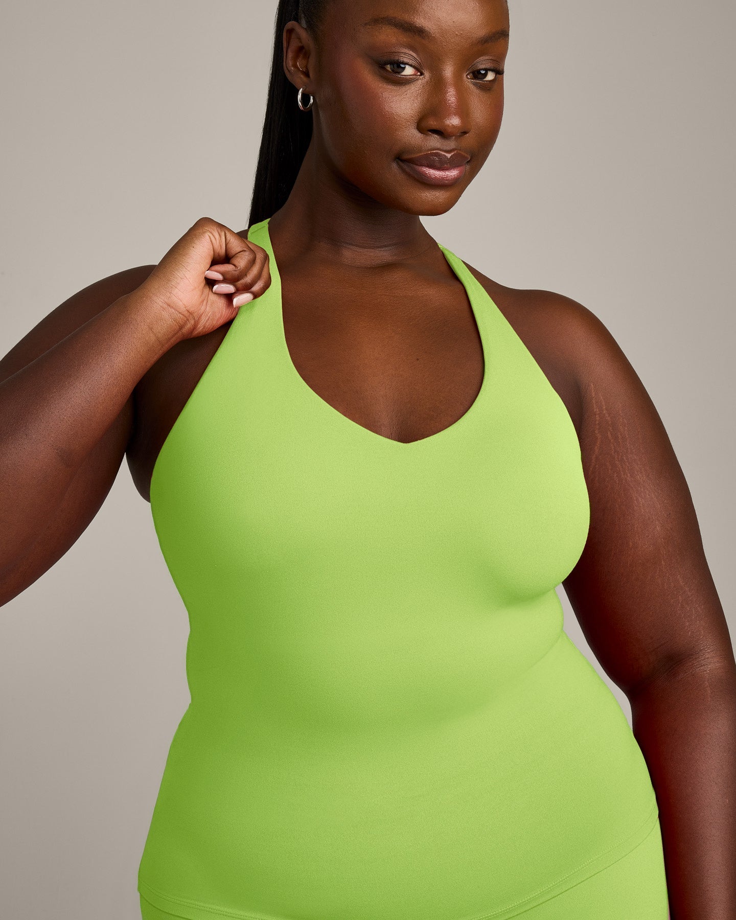SoftMotion Racer Back Vest with Built in Bra Shelf with Grey Logo | Citrus Green - Image 5