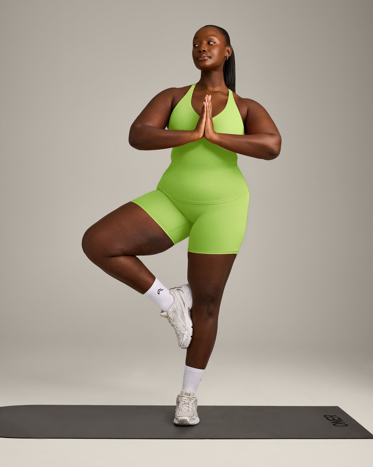 SoftMotion Racer Back Vest with Built in Bra Shelf with Grey Logo | Citrus Green - Image 6