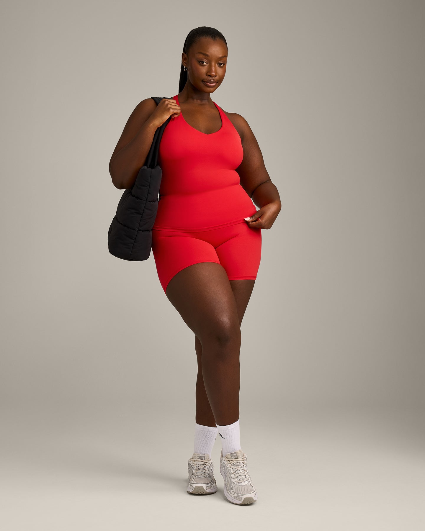 SoftMotion Racer Back Vest with Built in Bra Shelf with Grey Logo | Fiery Red - Image 3