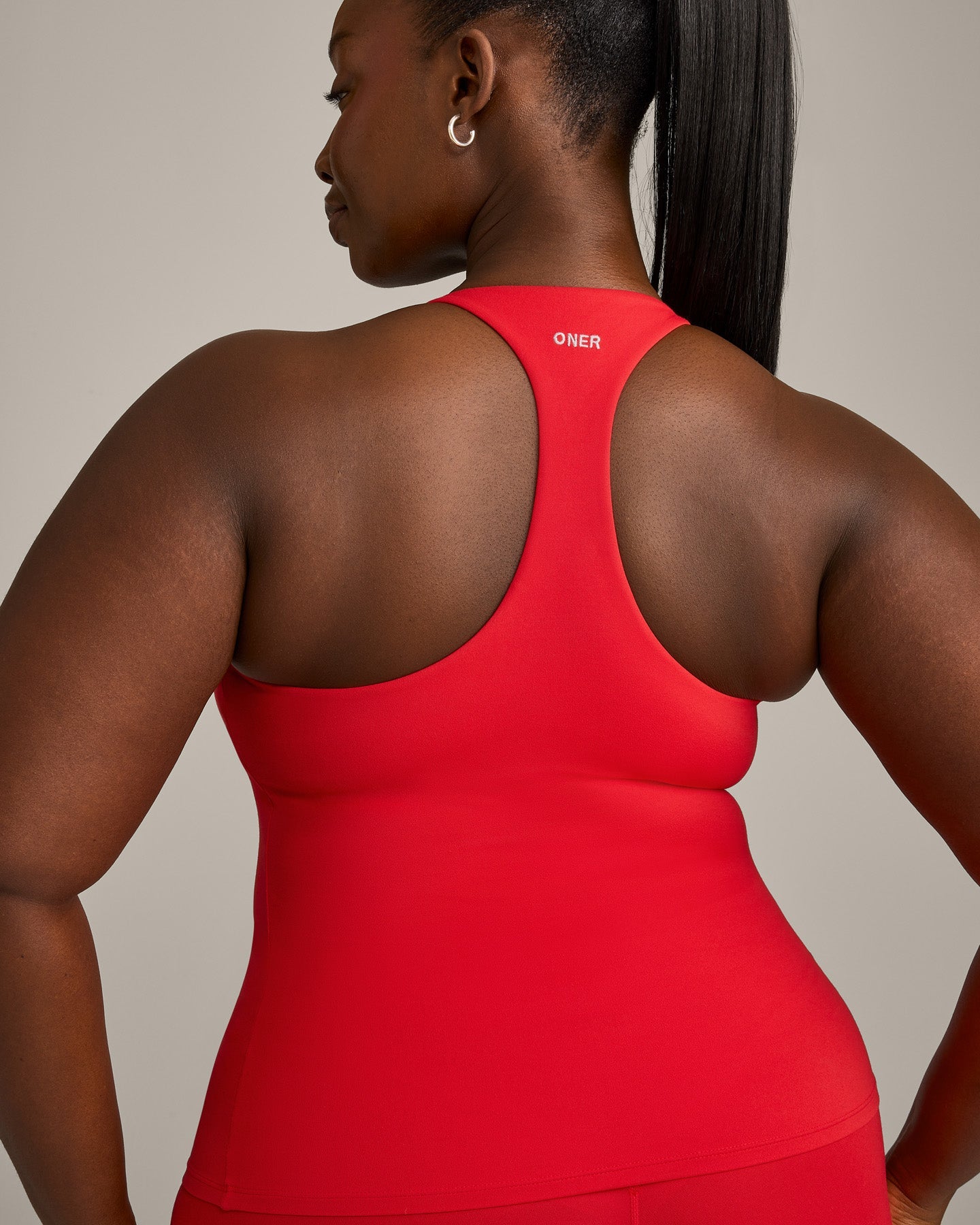 SoftMotion Racer Back Vest with Built in Bra Shelf with Grey Logo | Fiery Red - Image 4