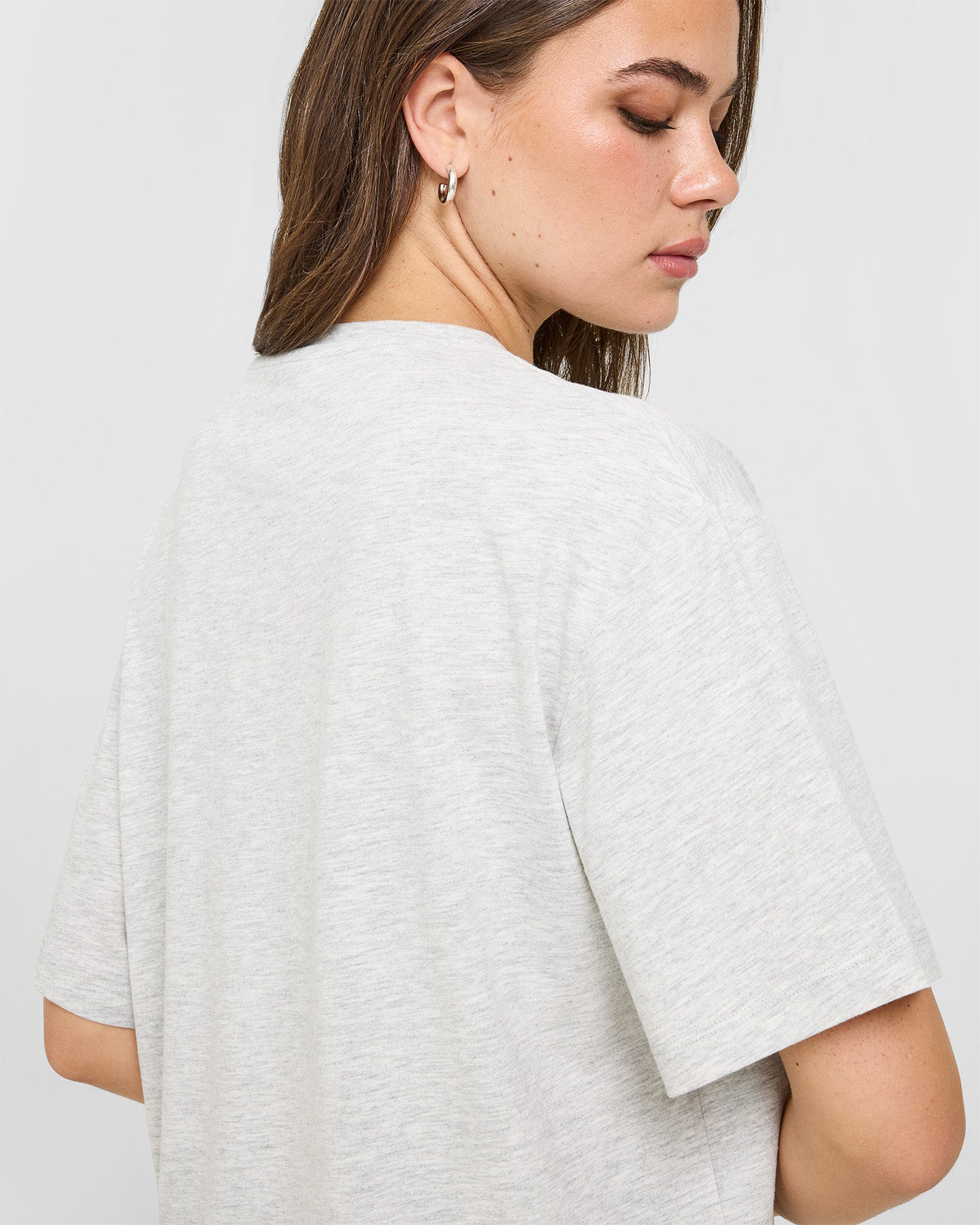 Classic Oversized Lightweight T-Shirt | Grey Marl - Image 4