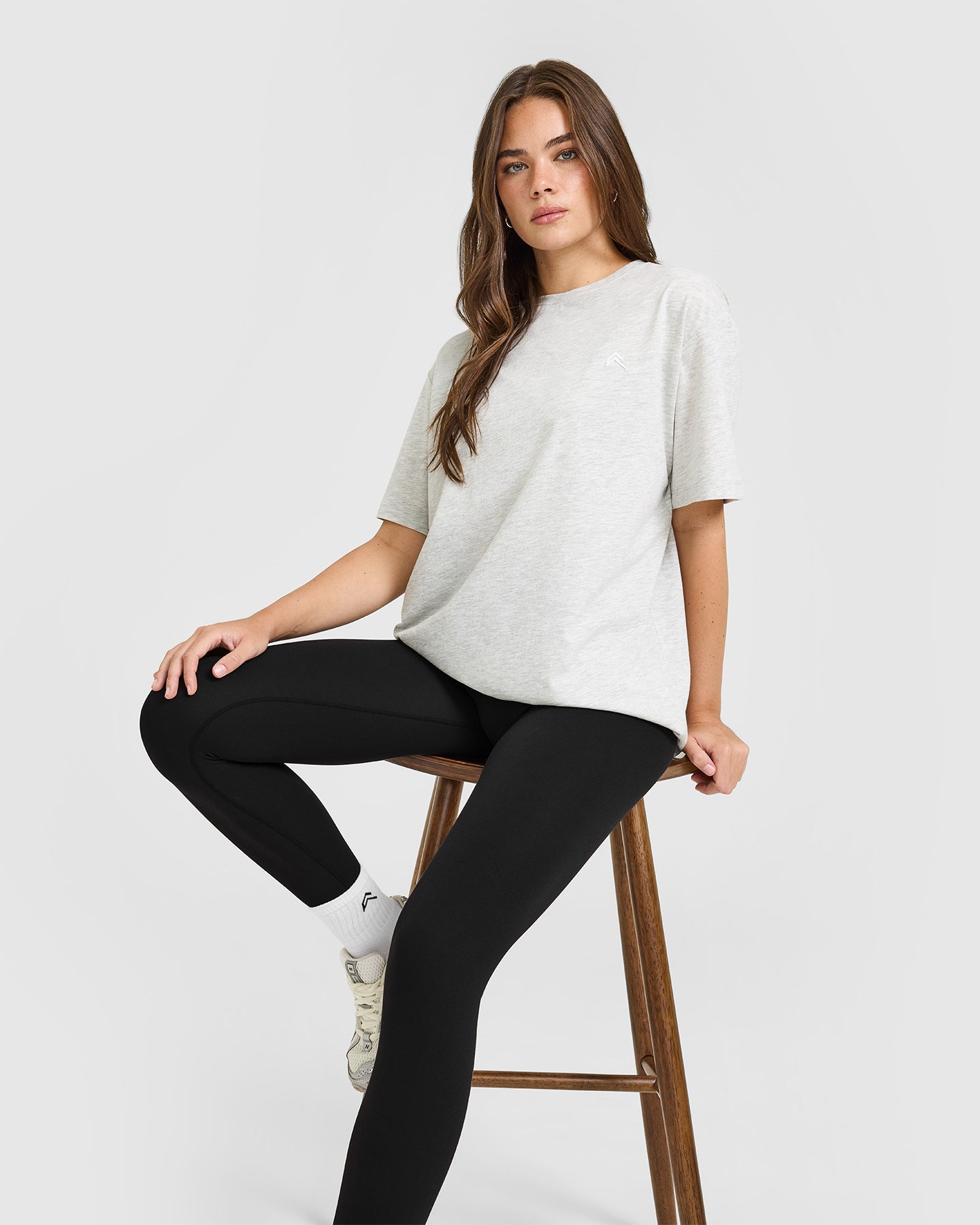 Classic Oversized Lightweight T-Shirt | Grey Marl - Image 6