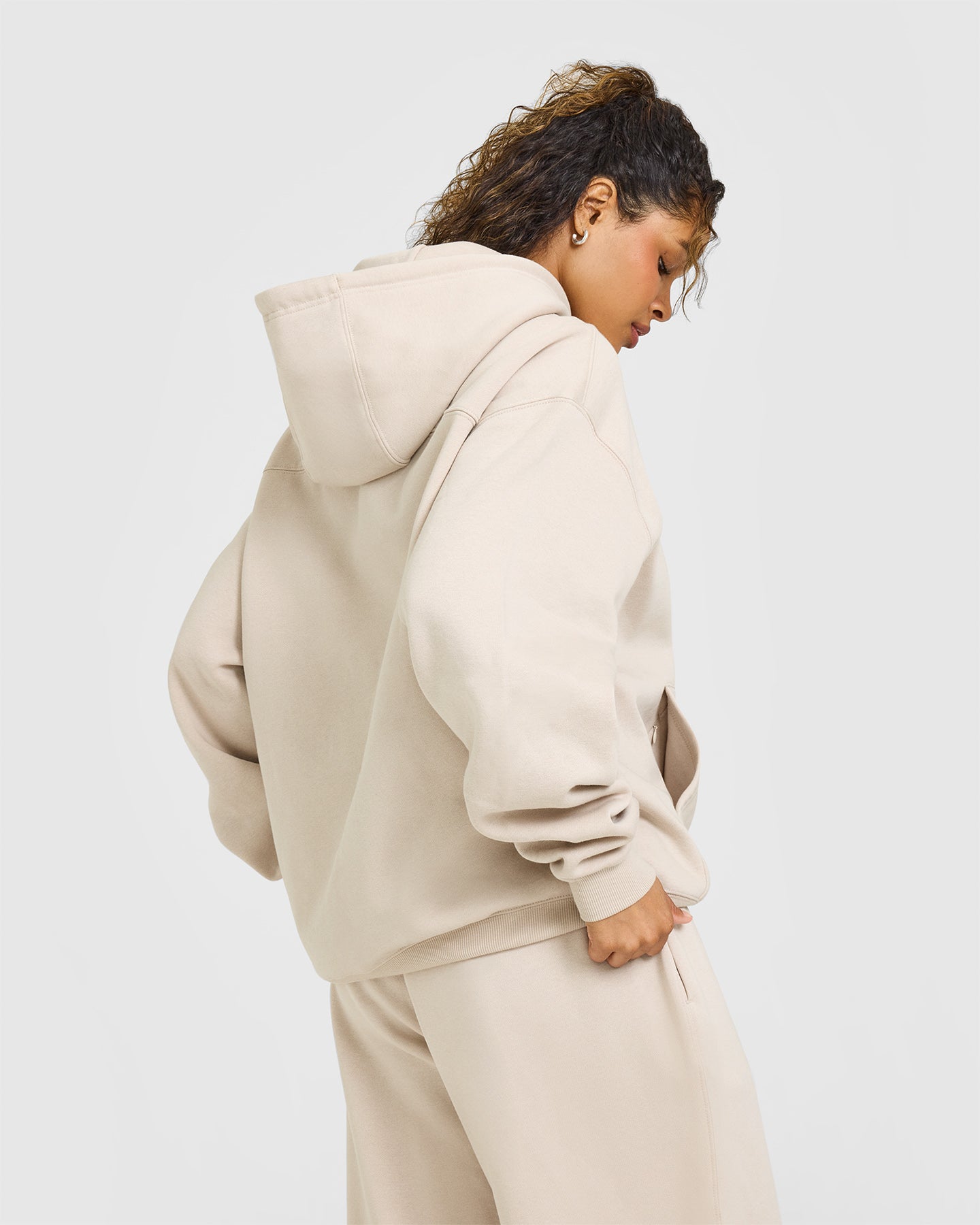 Alternative view of Foundations Oversized Hoodie | Sand