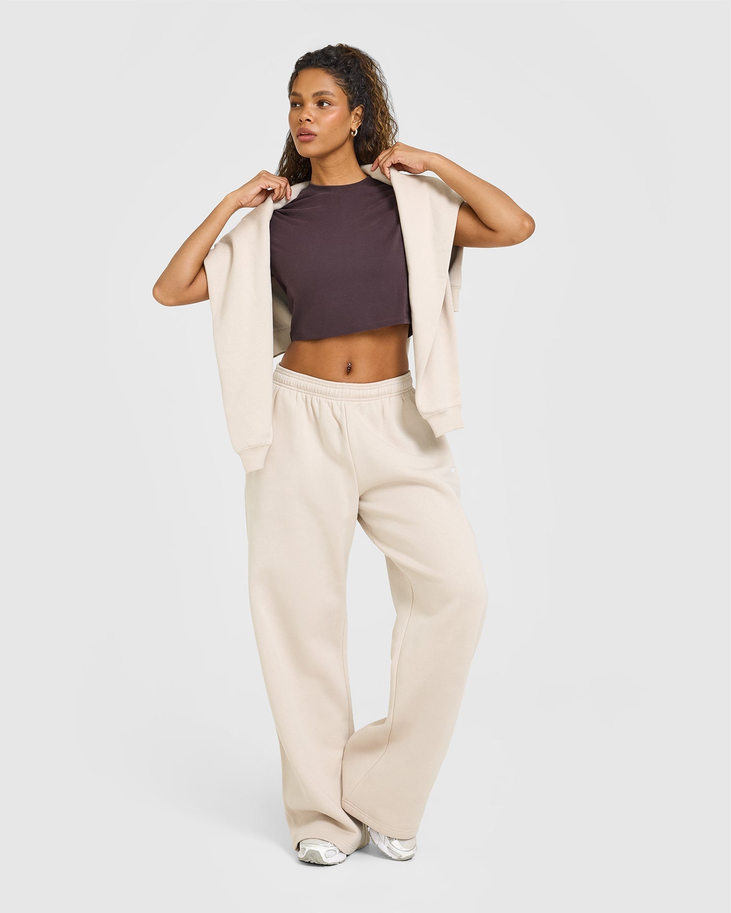 Foundations Oversized Straight Leg Joggers | Sand - Image 3
