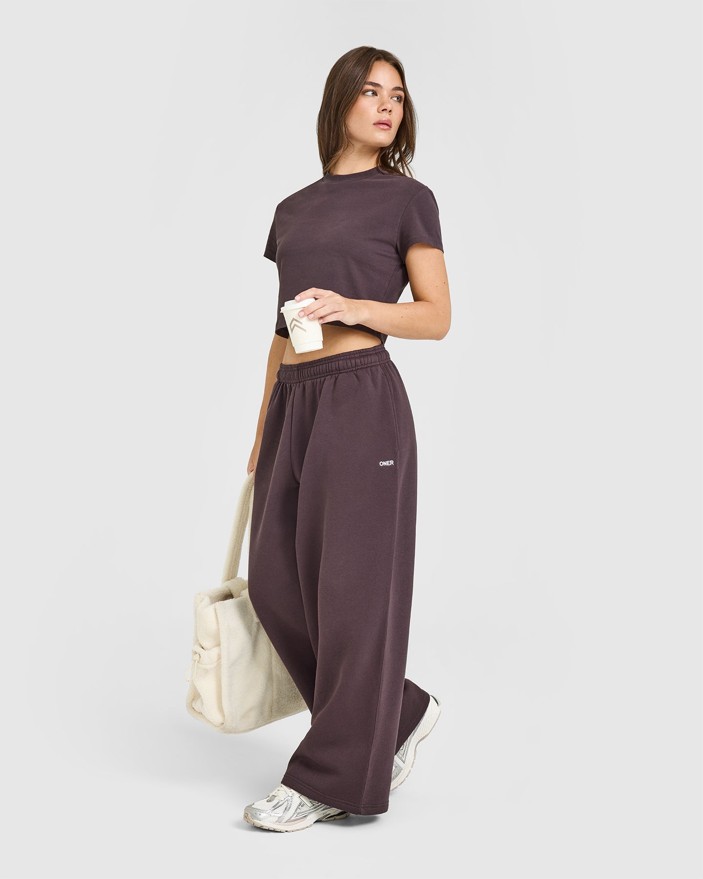 Foundations Oversized Straight Leg Joggers | Umber Brown - Image 3