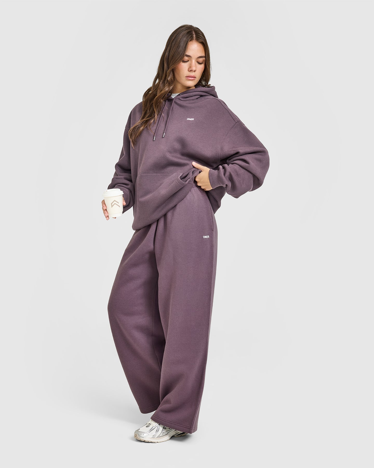 Foundations Oversized Straight Leg Joggers | Vintage Purple - Image 3