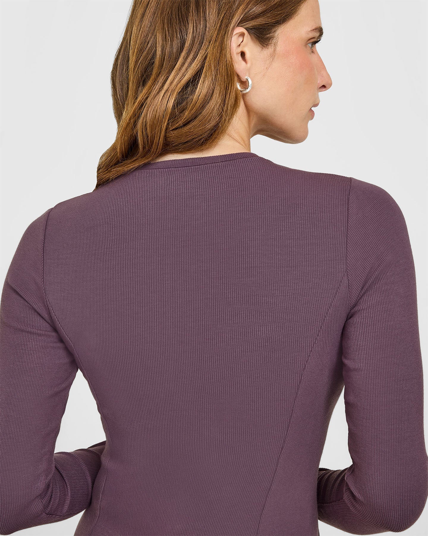 Mellow Rib Long Sleeve Cardigan | Vintage Purple - Image 4