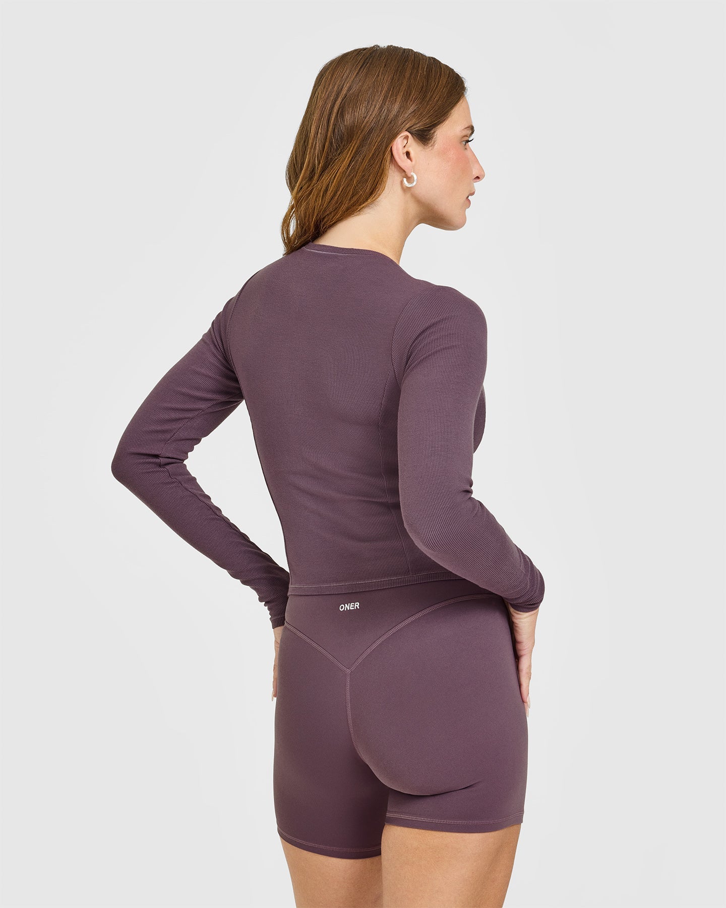 Alternative view of Mellow Rib Mid Long Sleeve Cardigan | Vintage Purple