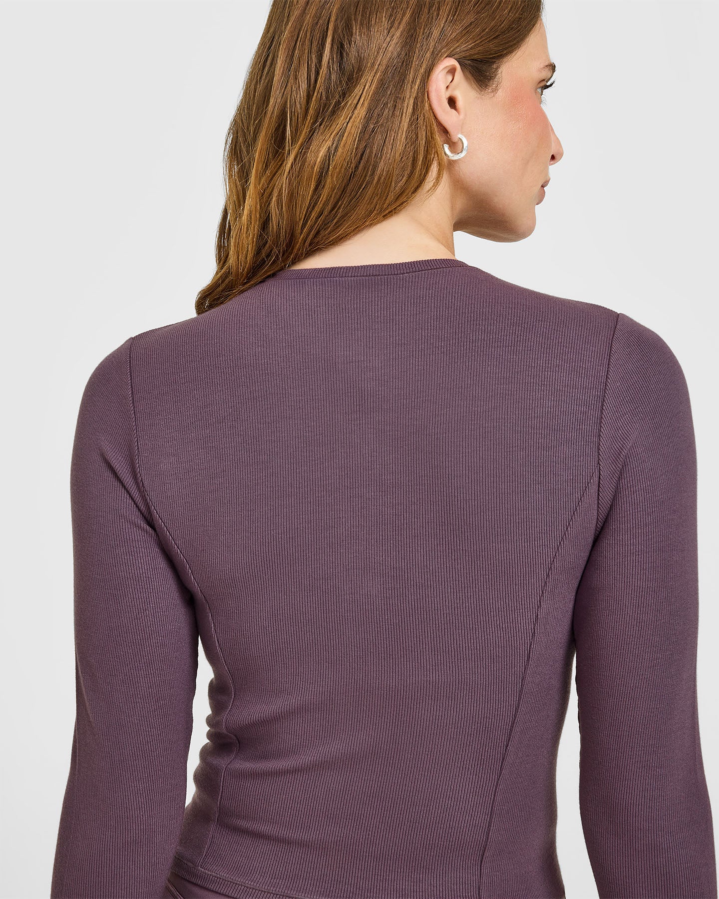 Mellow Rib Mid Long Sleeve Cardigan | Vintage Purple - Image 4