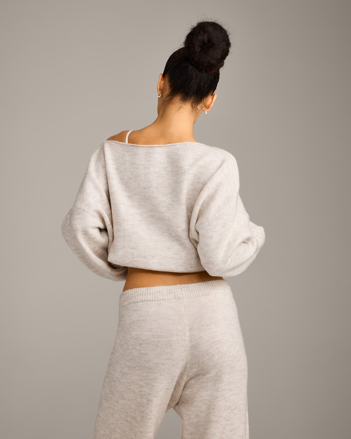 Oversized Knit Off-The-Shoulder Sweater | Oat Marl - Image 6