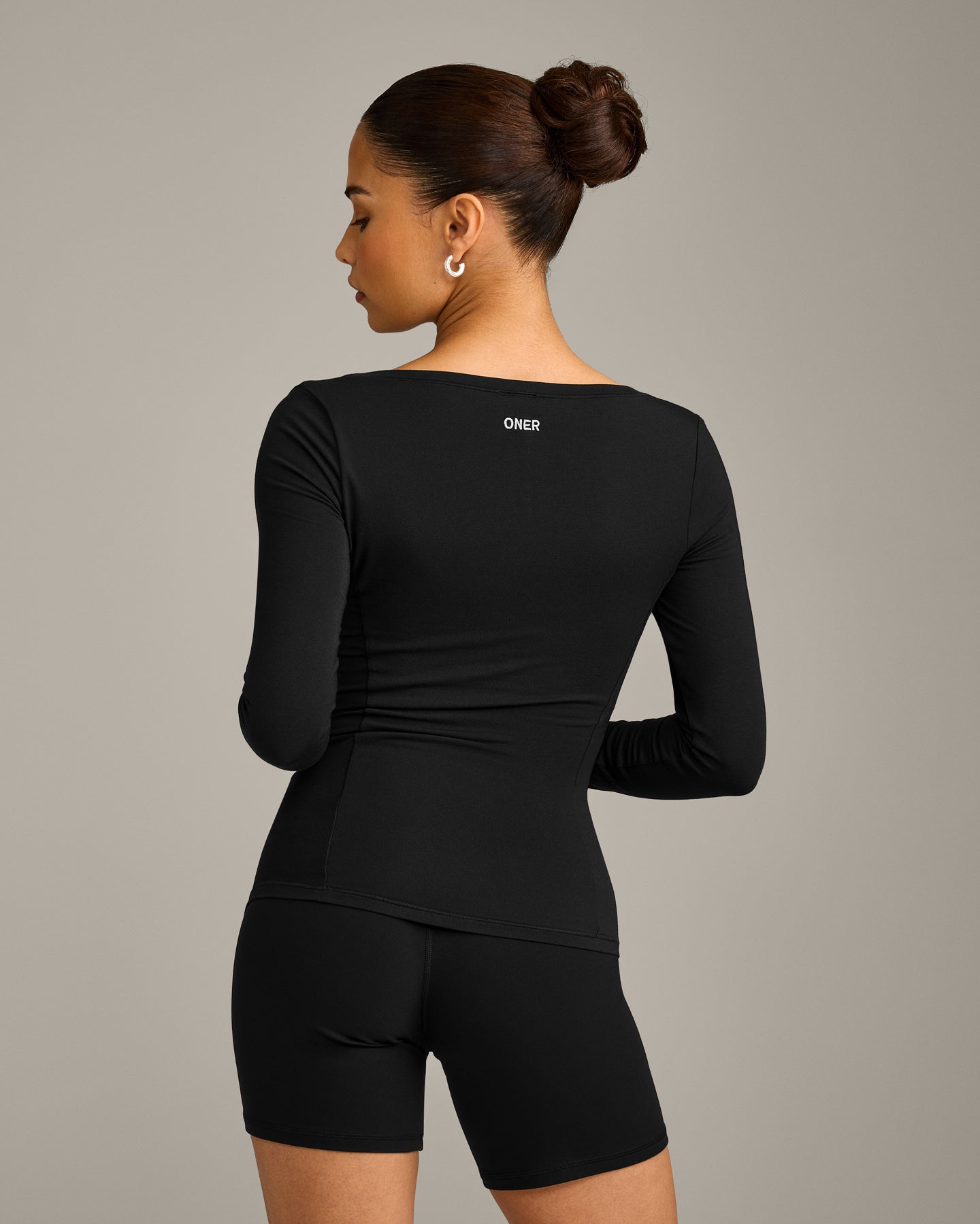 Alternative view of Mellow Motion Wide V Neck Long Sleeve Top | Black