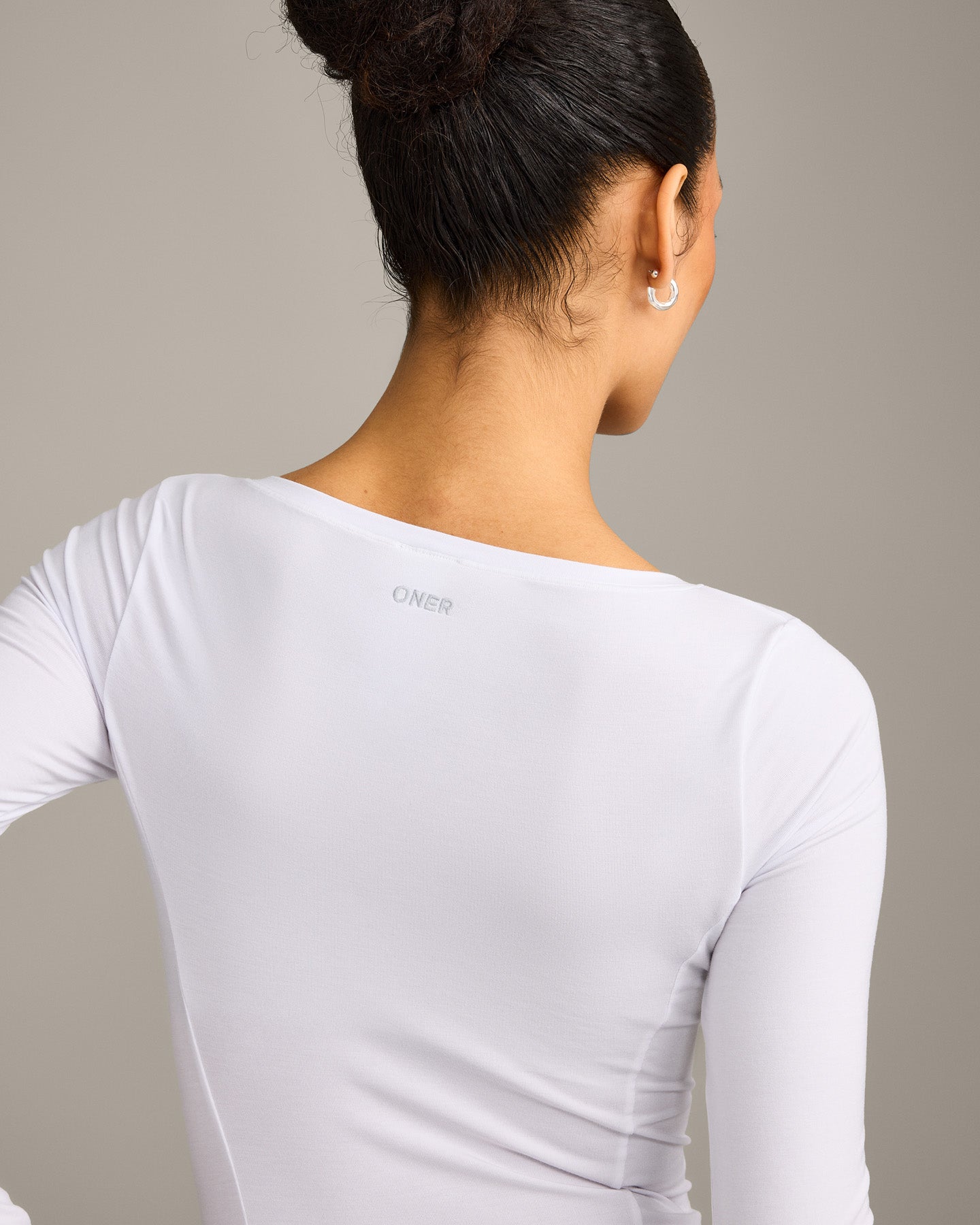 Mellow Motion Wide V Neck Long Sleeve Top | White - Image 4