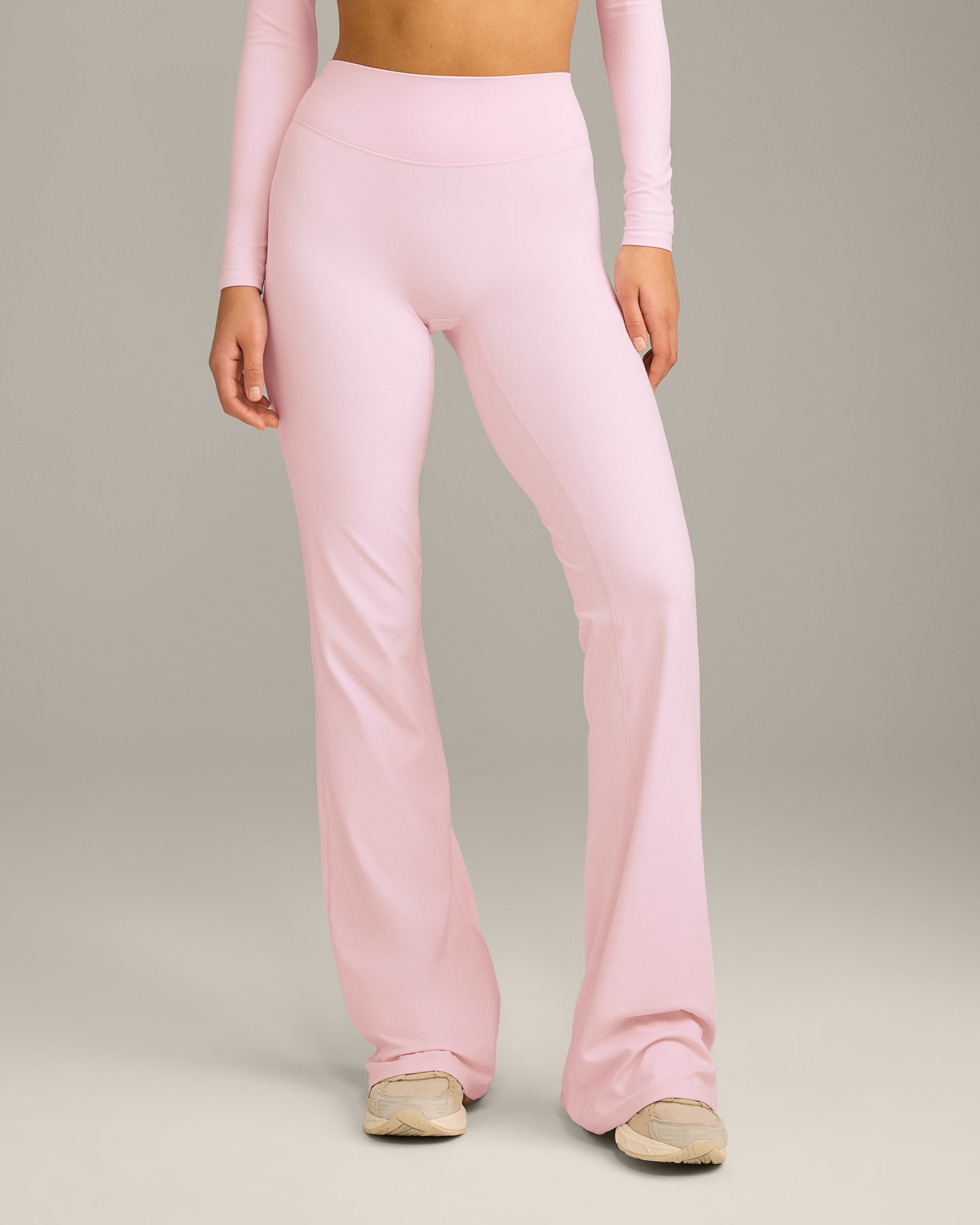 Alternative view of SoftMotion Flared Bottoms with Grey Logo | Soft Girl Pink
