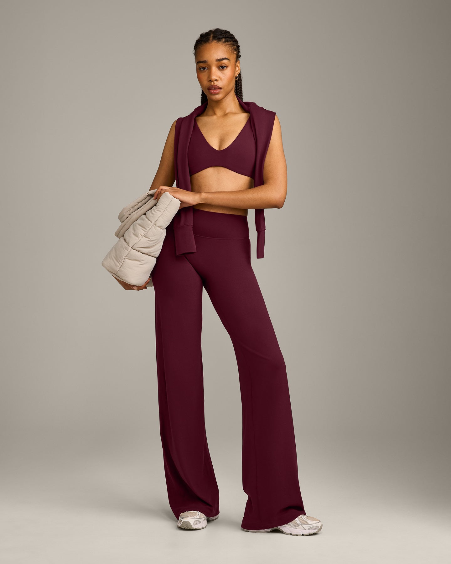 SoftMotion Straight Leg Bottoms with Grey Logo | Cherry Lacquer Purple - Image 3