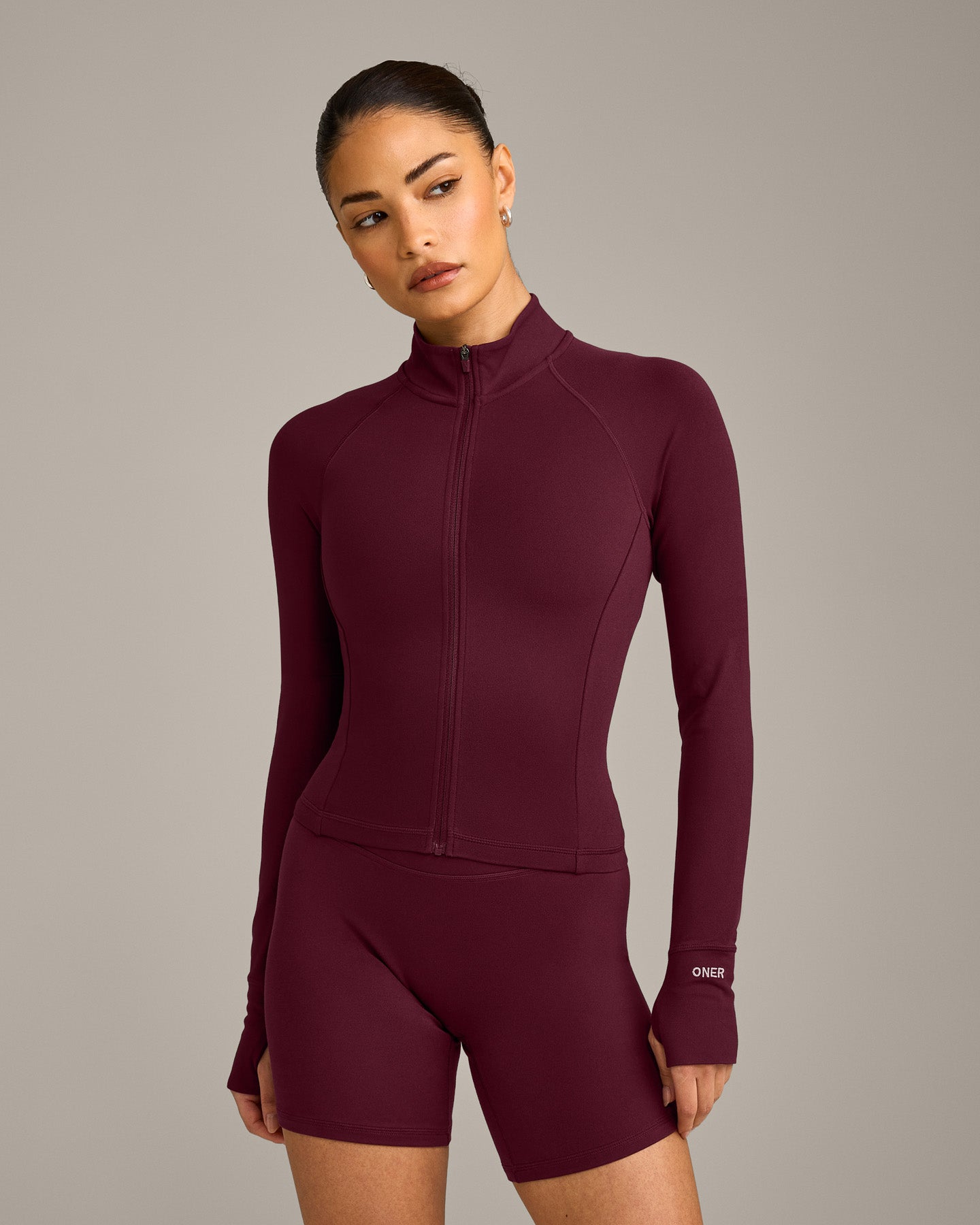 SoftMotion Mid Jacket with Grey Logo | Cherry Lacquer Purple