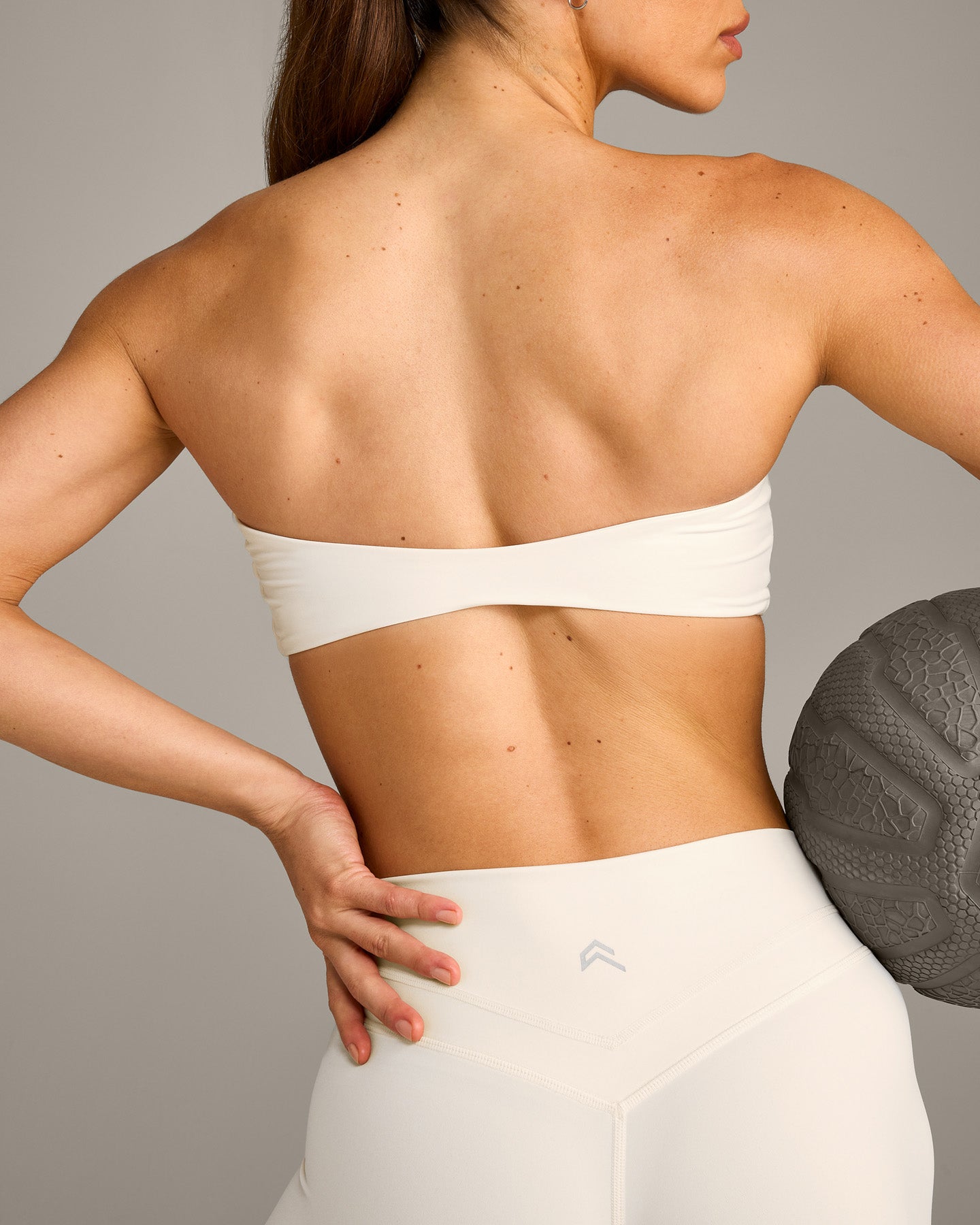 UnifiedMove Micro Bandeau Bralette with Reflective Logo | Marshmallow White - Image 6