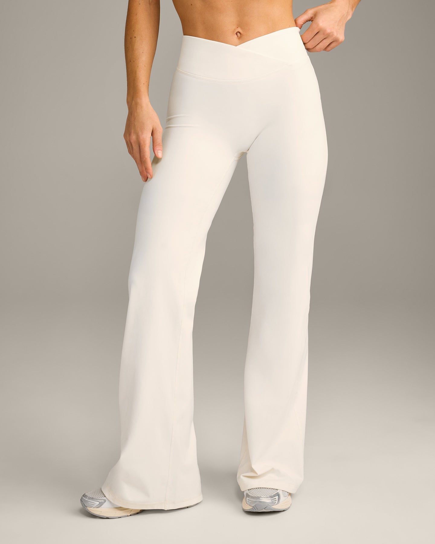 Alternative view of UnifiedMove Wrap Flared Bottoms with Reflective Logo | Marshmallow White