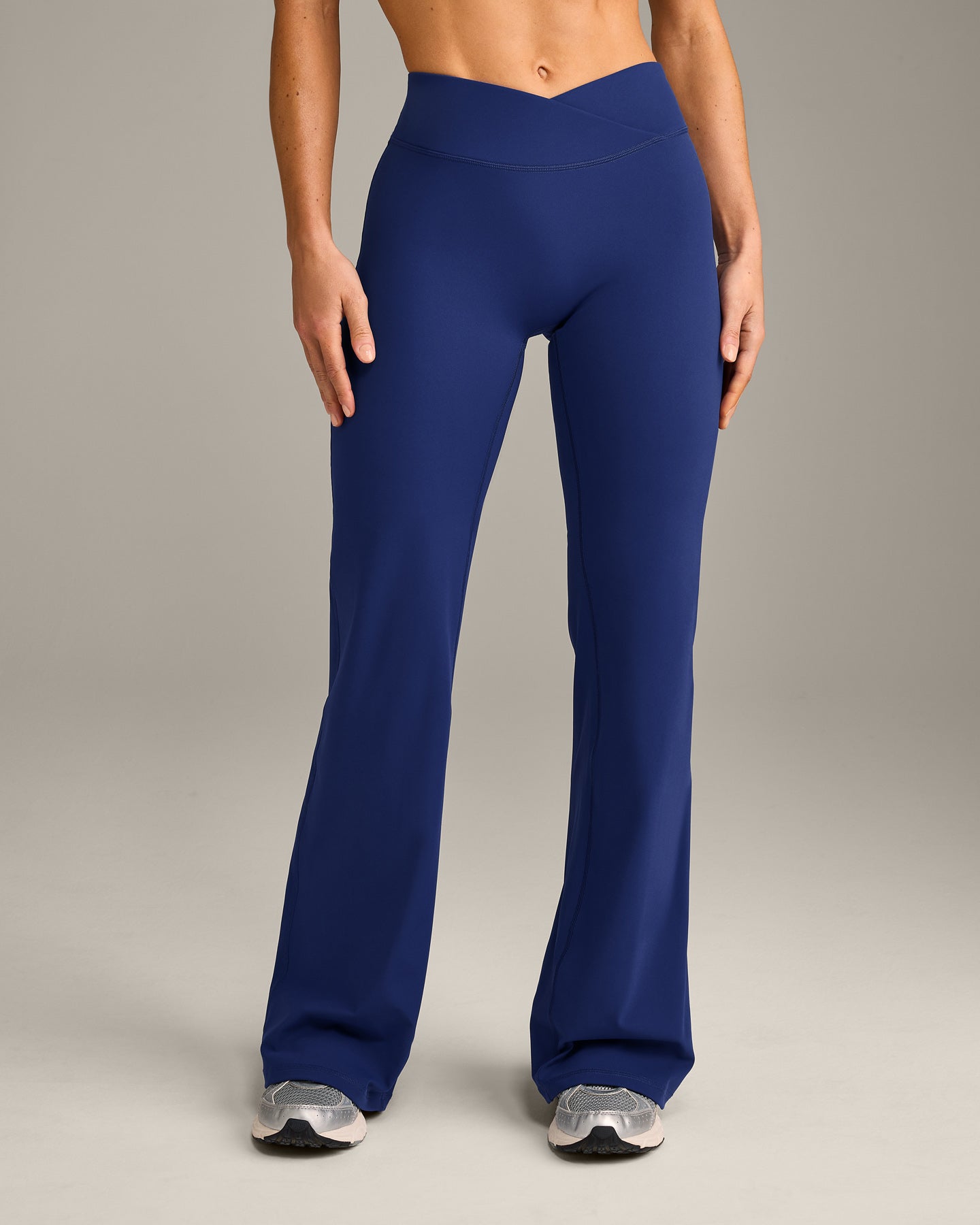 Alternative view of UnifiedMove Wrap Flared Bottoms with Reflective Logo | Varsity Blue