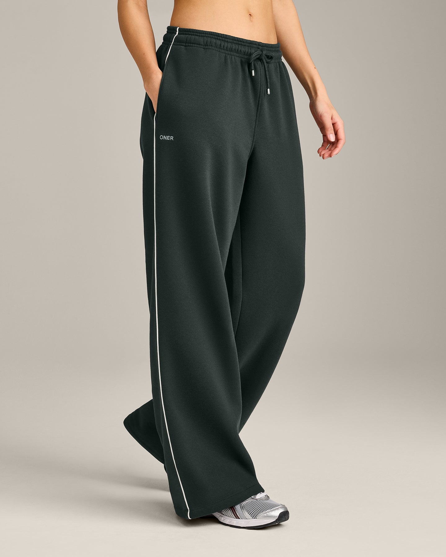 Jersey Tracksuit Straight Leg Joggers | Emerald Noir