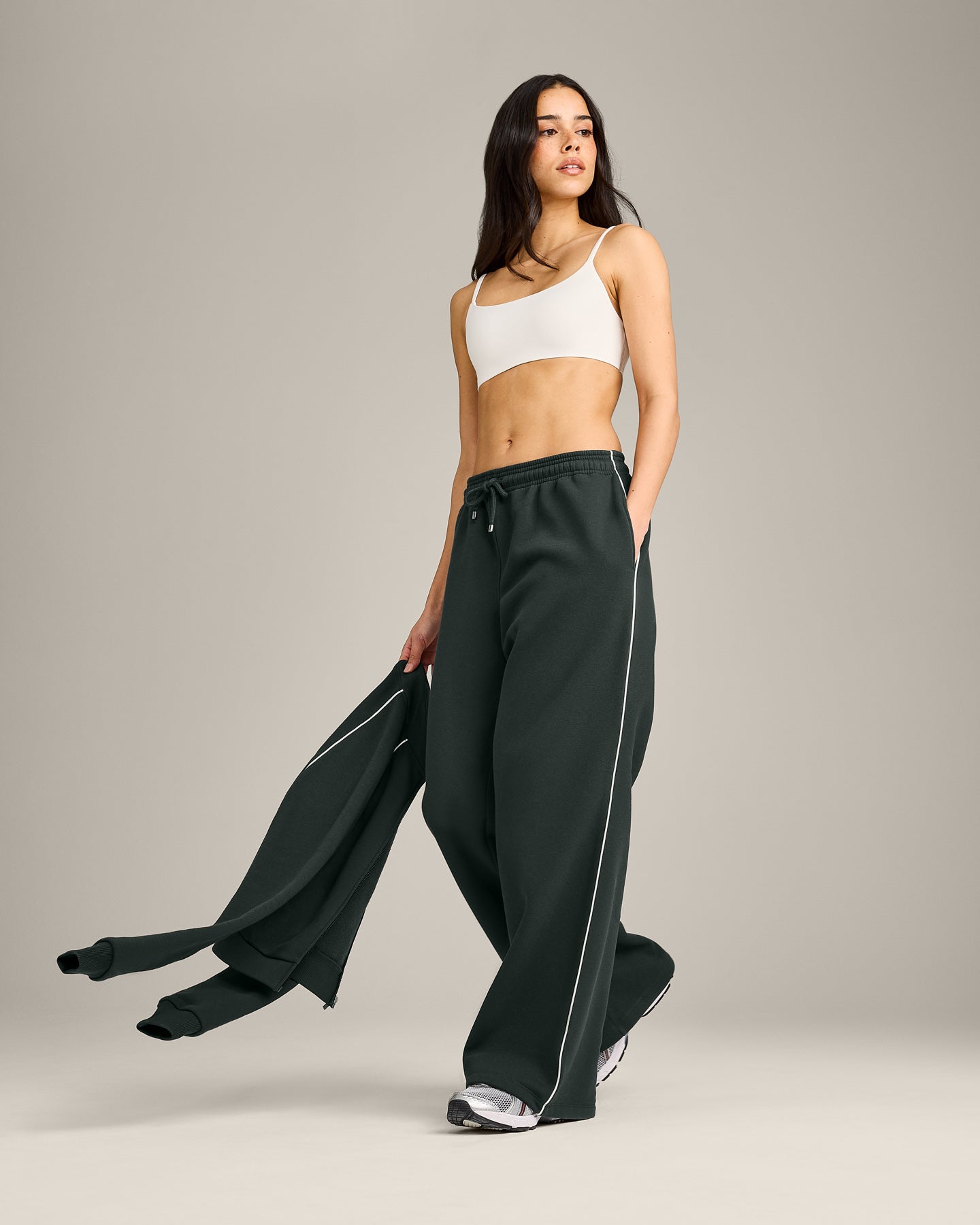 Jersey Tracksuit Straight Leg Joggers | Emerald Noir - Image 3