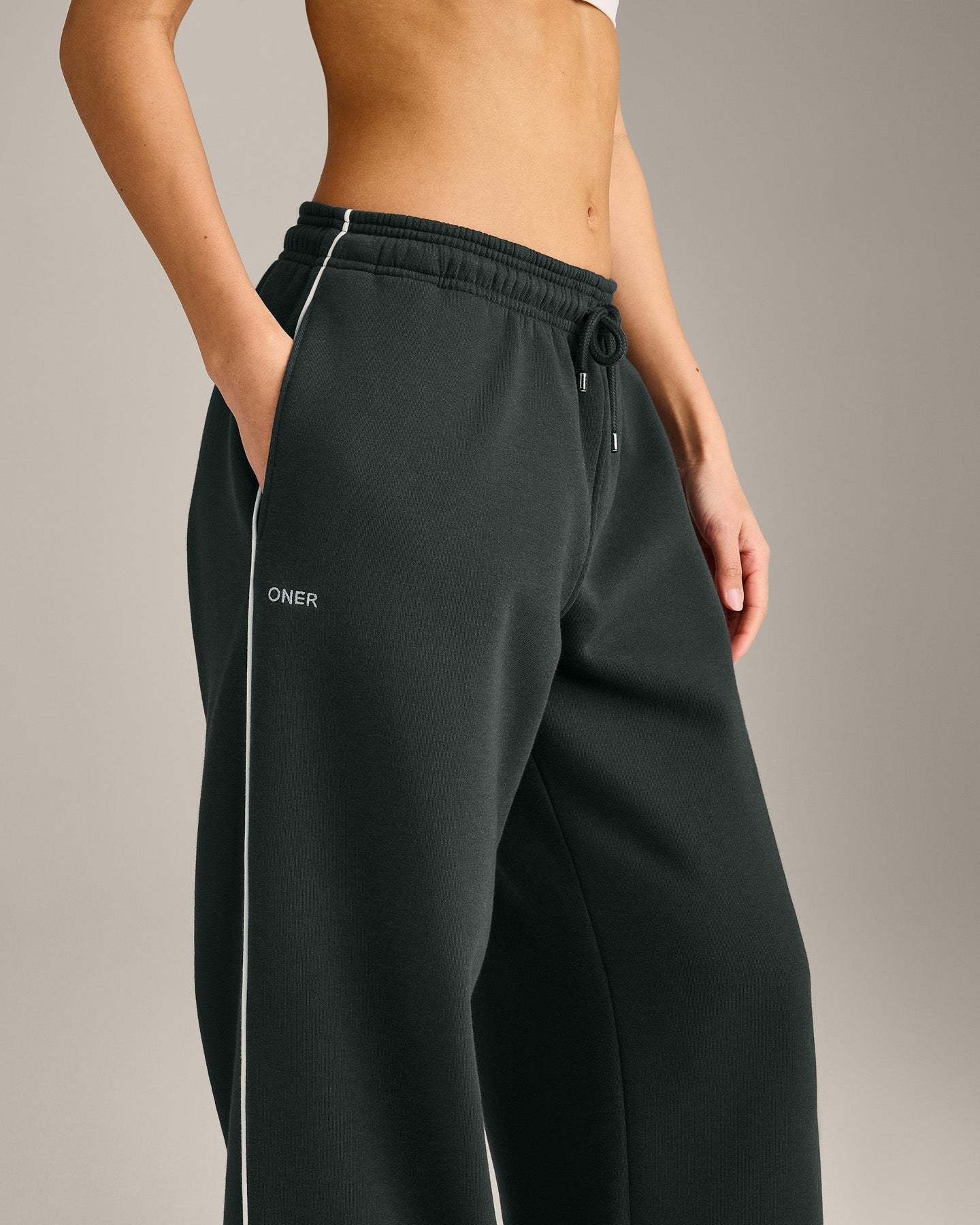 Jersey Tracksuit Straight Leg Joggers | Emerald Noir - Image 6