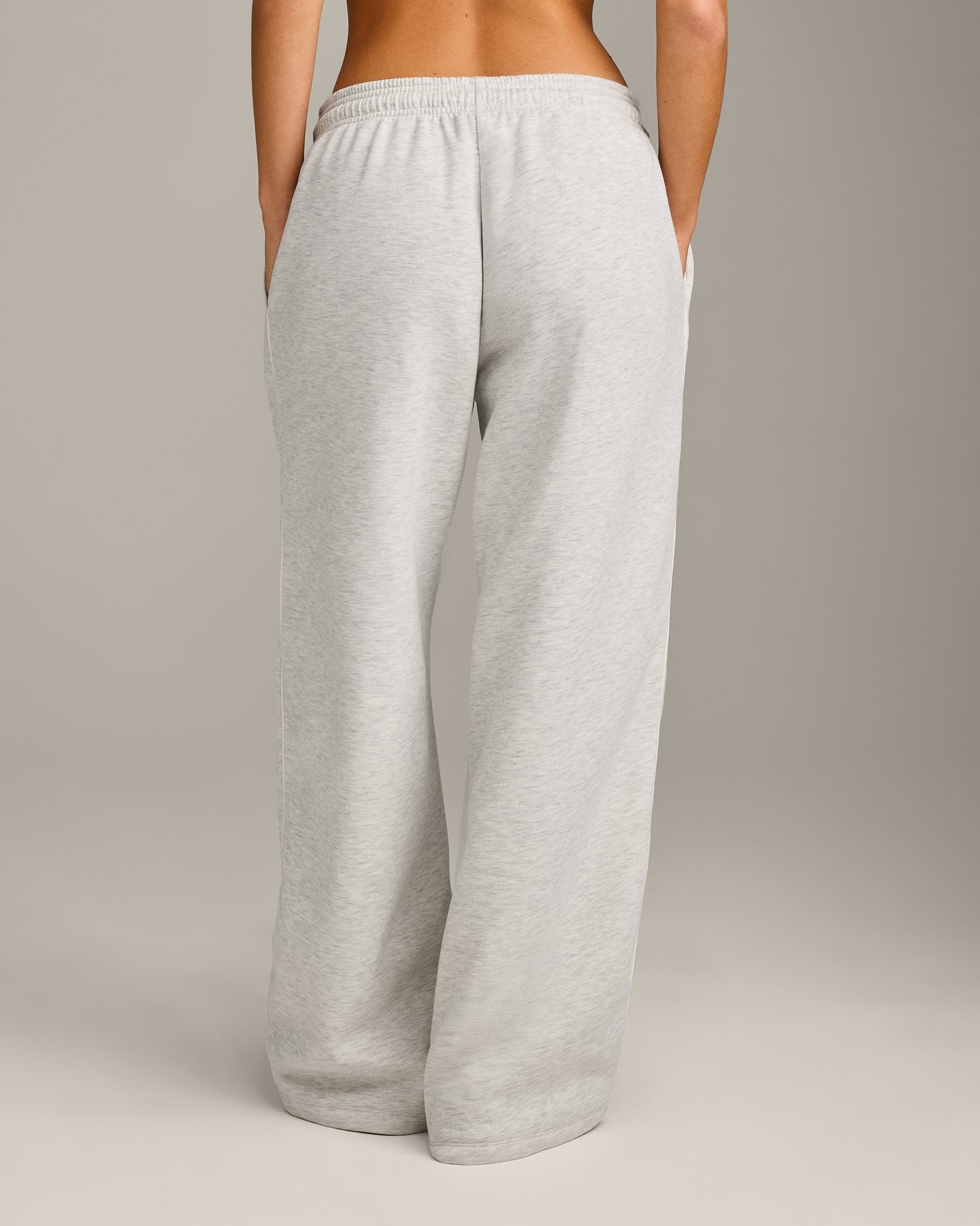 Jersey Tracksuit Straight Leg Joggers | Light Grey Marl - Image 6