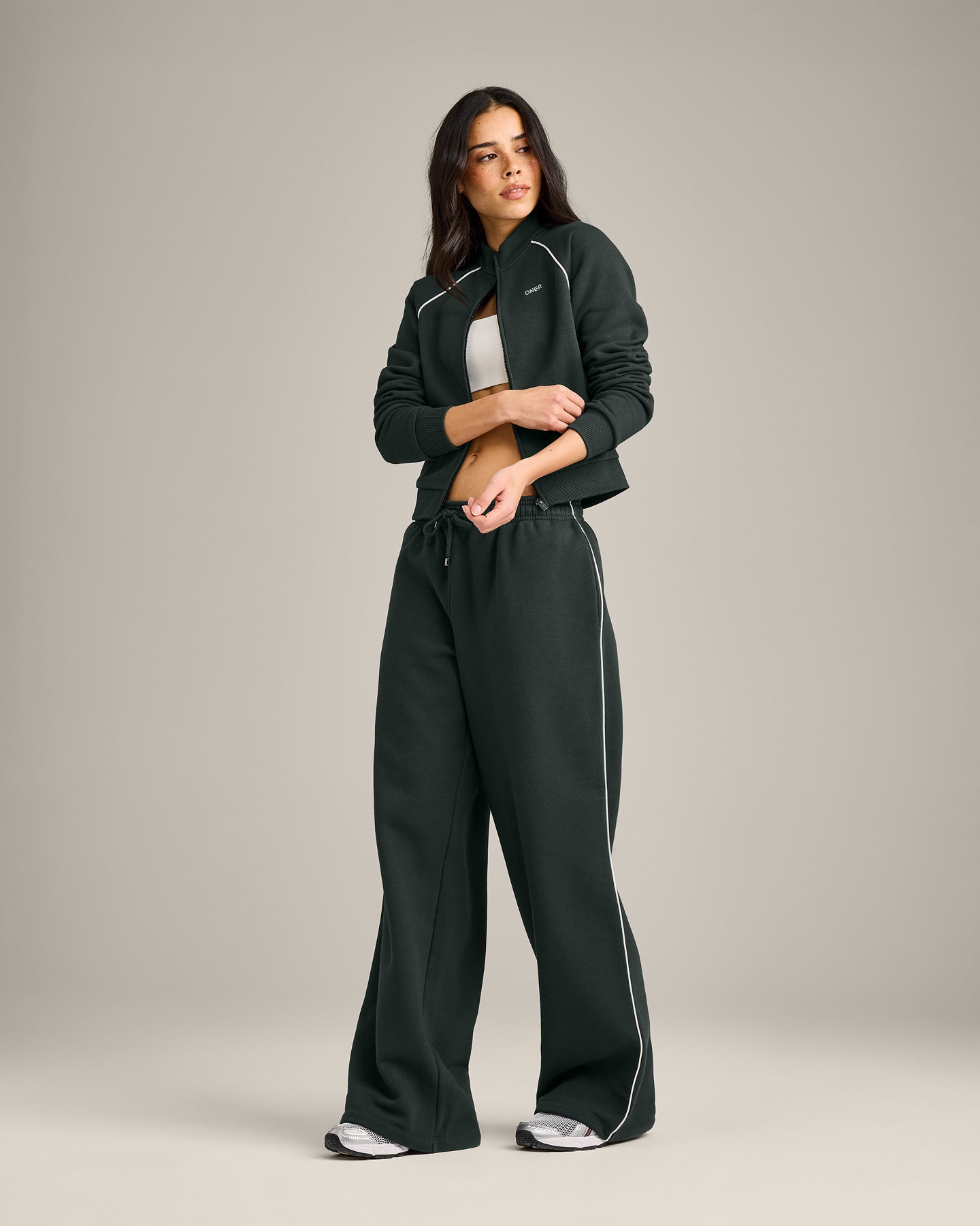 Jersey Tracksuit Zip Through Jacket | Emerald Noir - Image 4