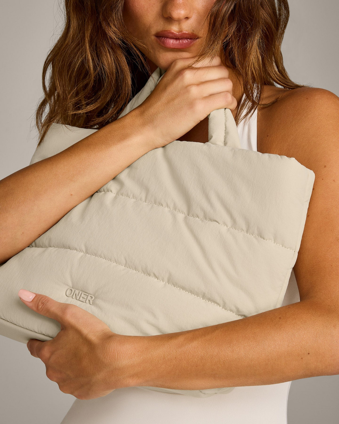 Alternative view of Quilted Midi Tote | Oatmeal