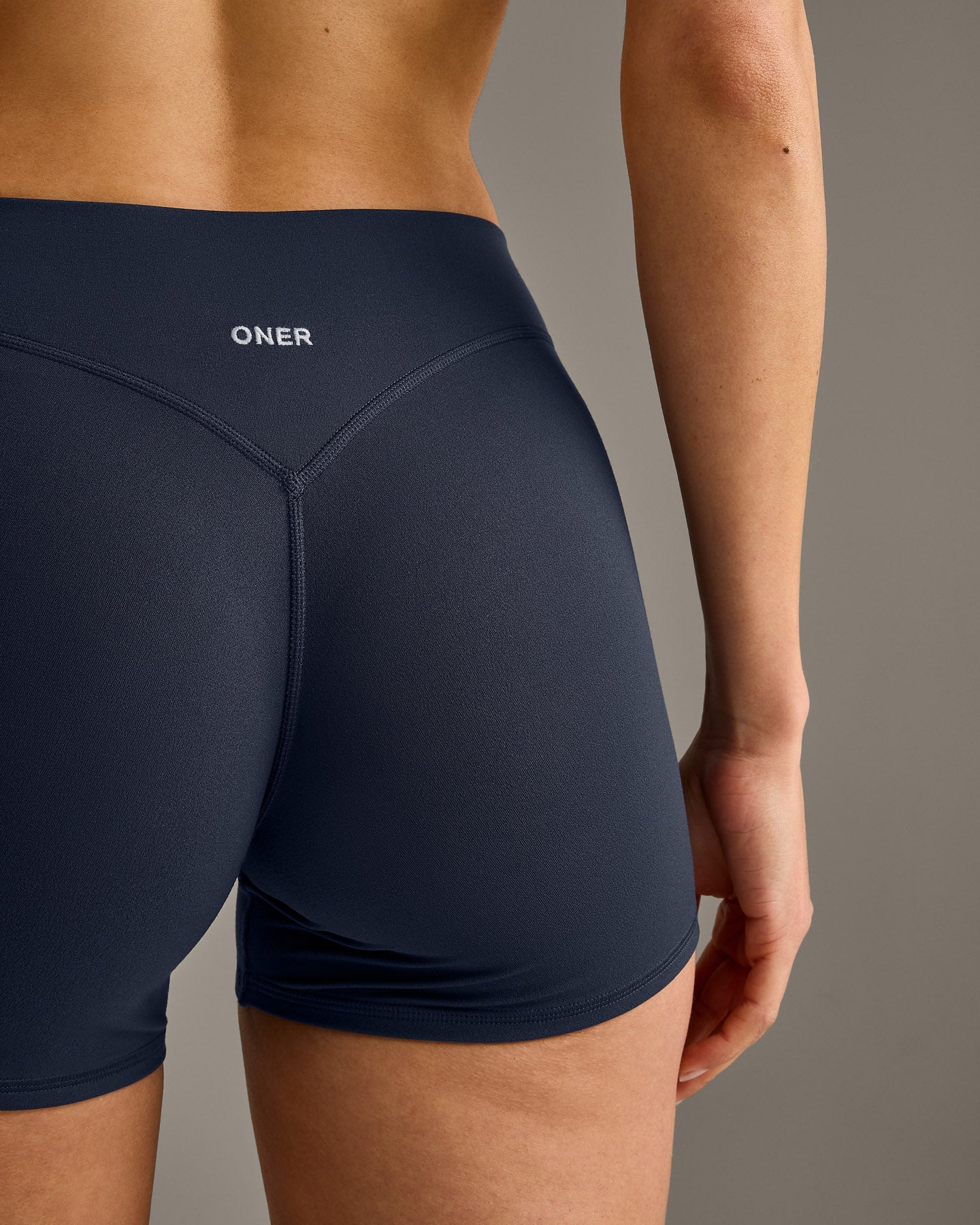 SoftMotion Mid Rise Shorts 4" with Grey Logo | True Blue - Image 4