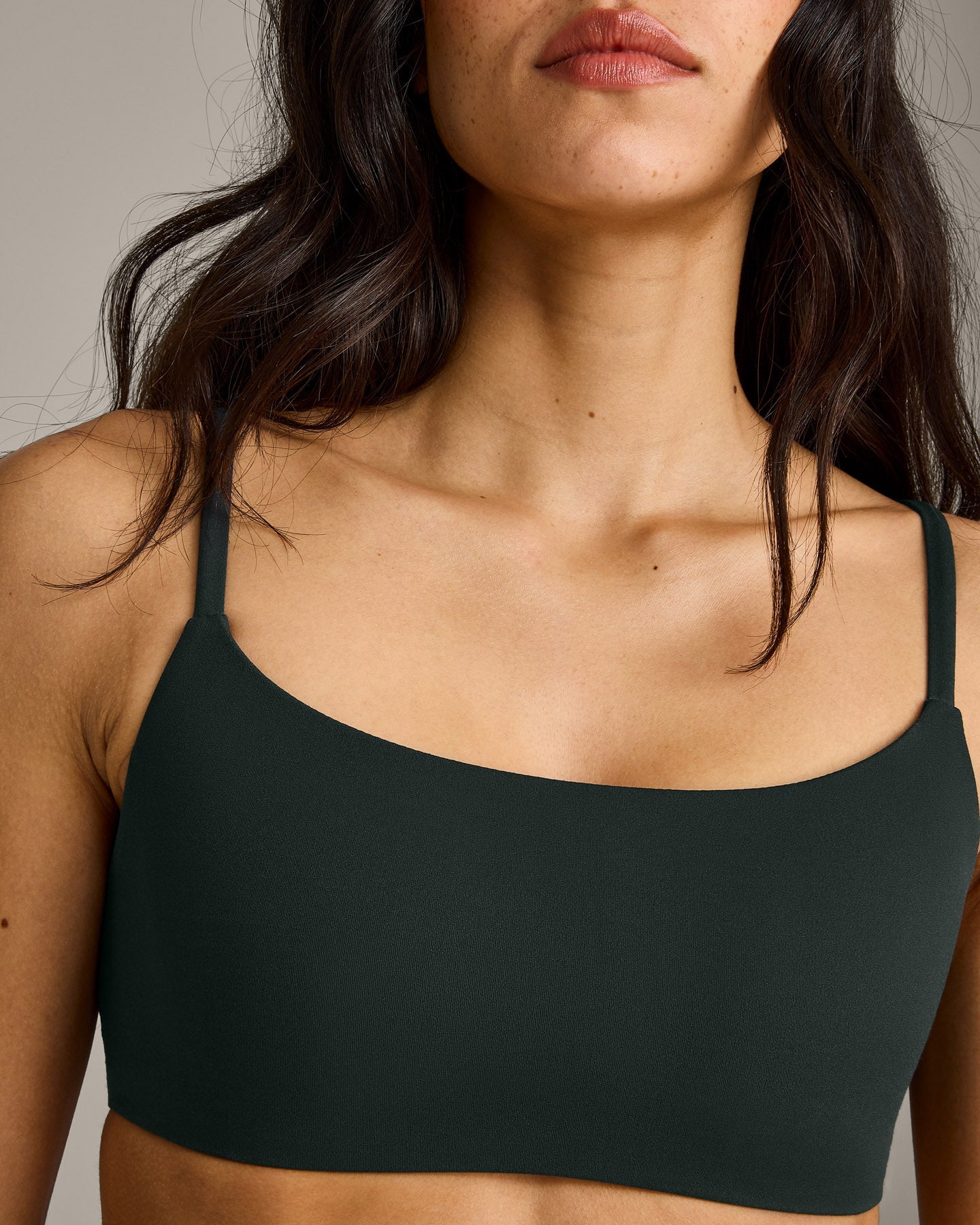 SoftMotion Strappy Sports Bra with Grey Logo | Emerald Noir - Image 5