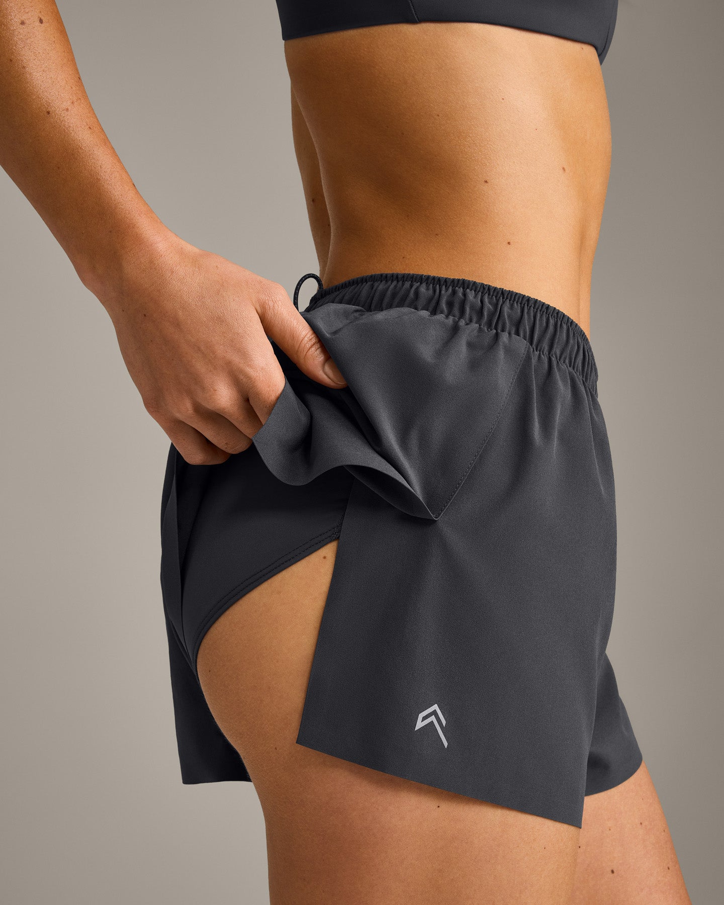 AirMove Lined Shorts 2" with Pocket and Reflective Logo | Coal - Image 6