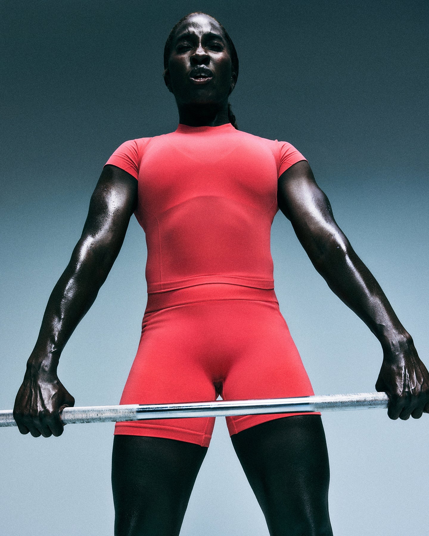 Alternative view of EffortlessLift Seamless Mid Rise Shorts with Grey Logo | Charged Pink