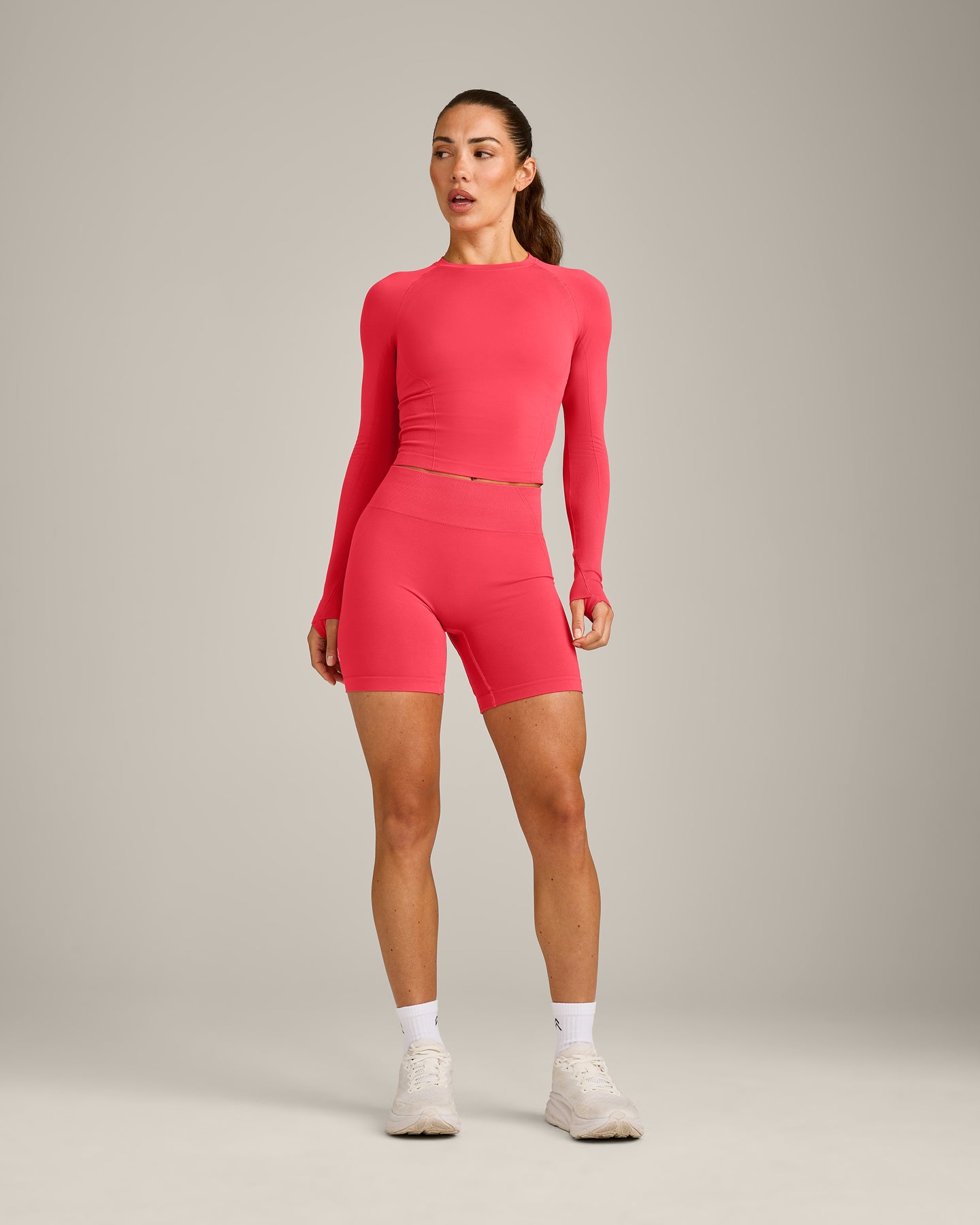 Oner Seamless Fitted Long Sleeve Top | Light Charged Pink - Image 3