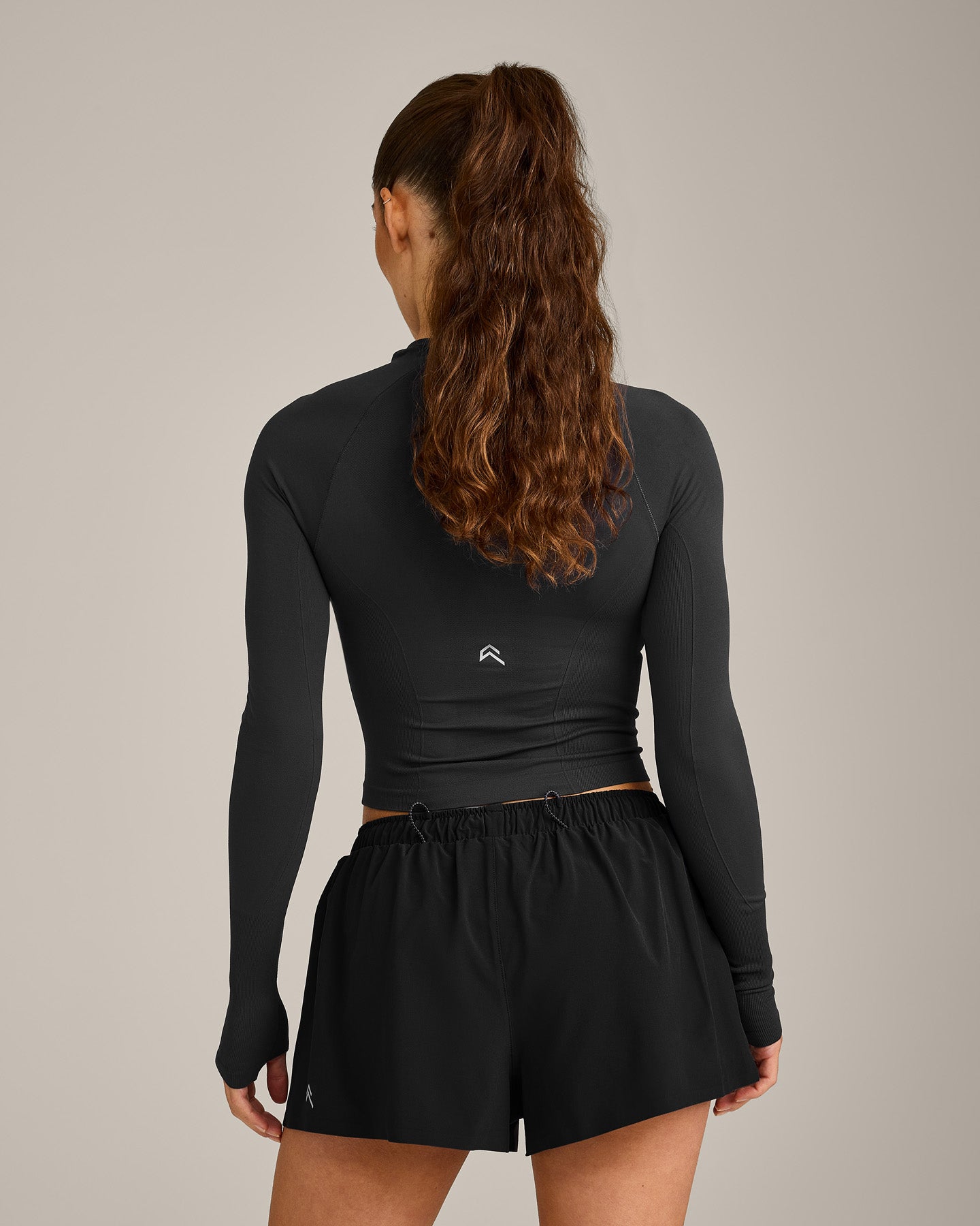 Alternative view of Oner Seamless Fitted Long Sleeve Top | Soft Black