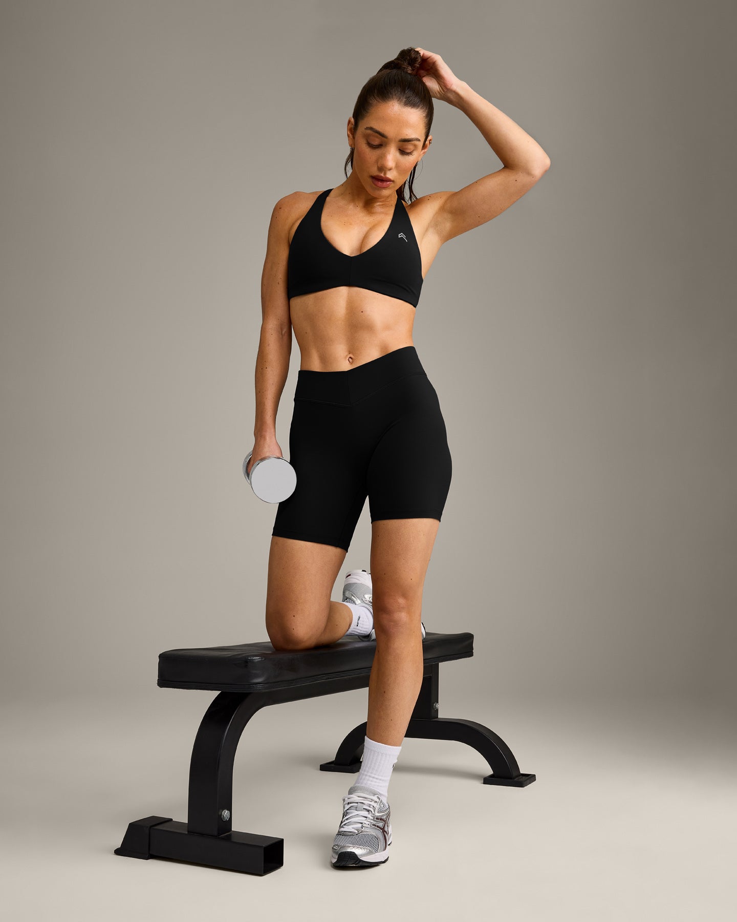 UnifiedMove Cross Back Sports Bra with Reflective Logo | Black - Image 3