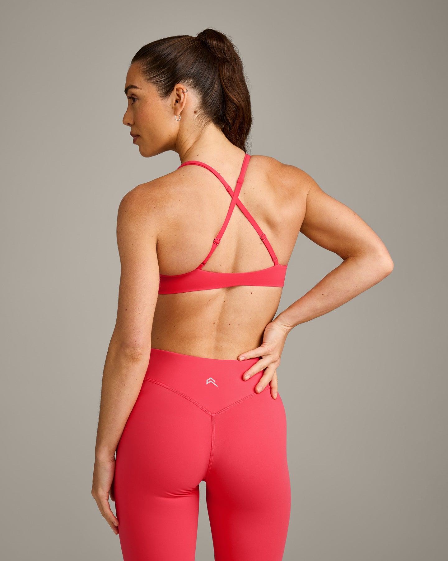 Alternative view of UnifiedMove Cross Back Sports Bra with Reflective Logo | Charged Pink