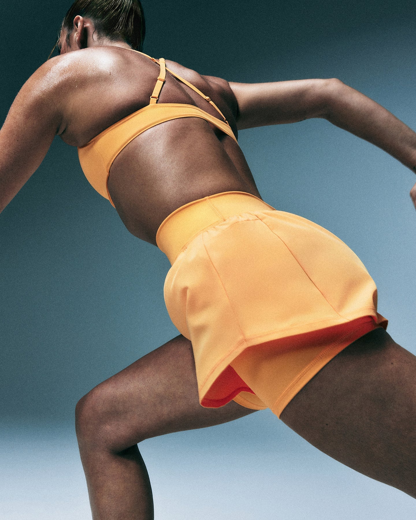 Alternative view of UnifiedMove Double Layer Shorts 5" with Reflective Logo | Powdered Orange