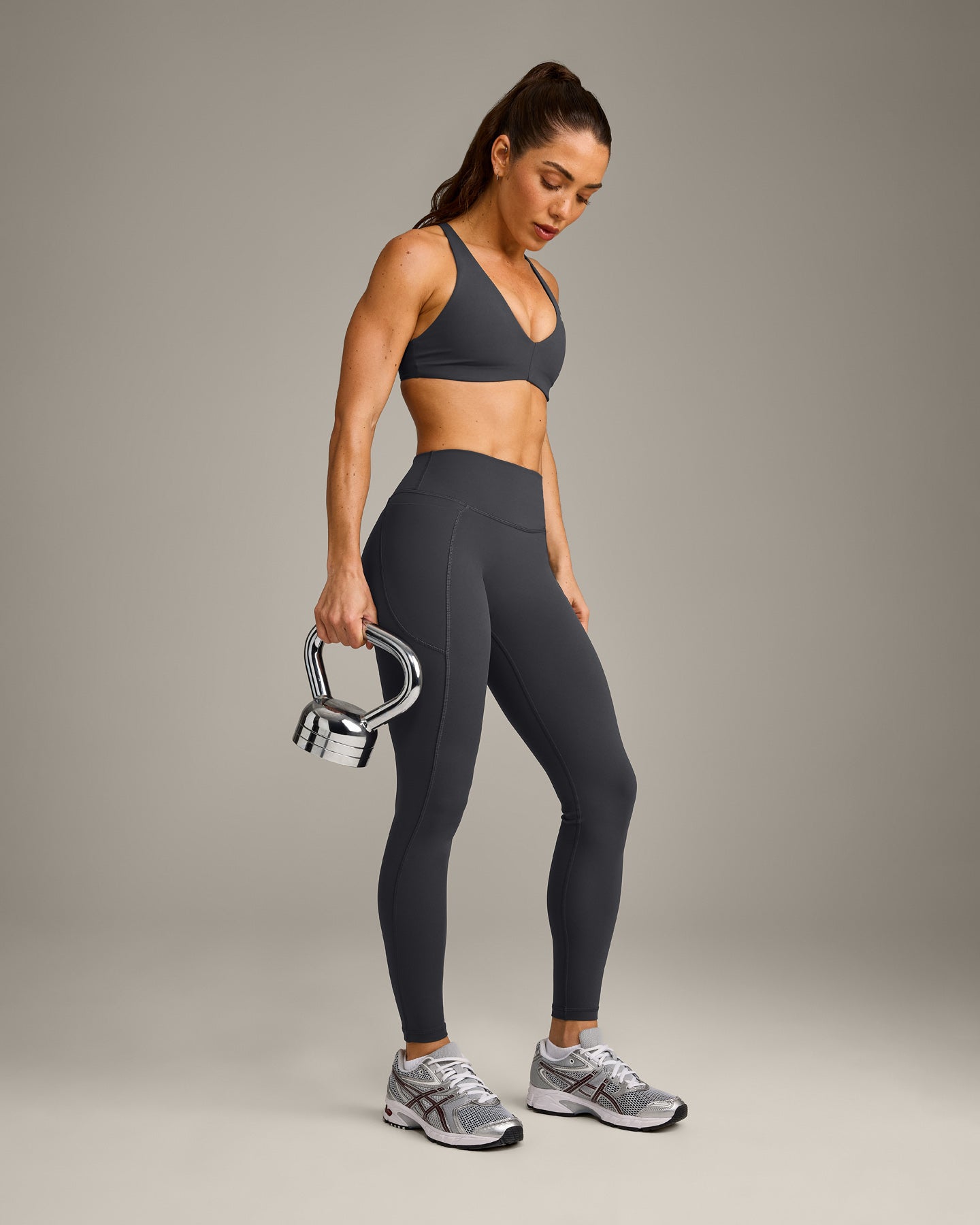 UnifiedMove Pocket Leggings with Bonding with Reflective Logo | Coal - Image 3